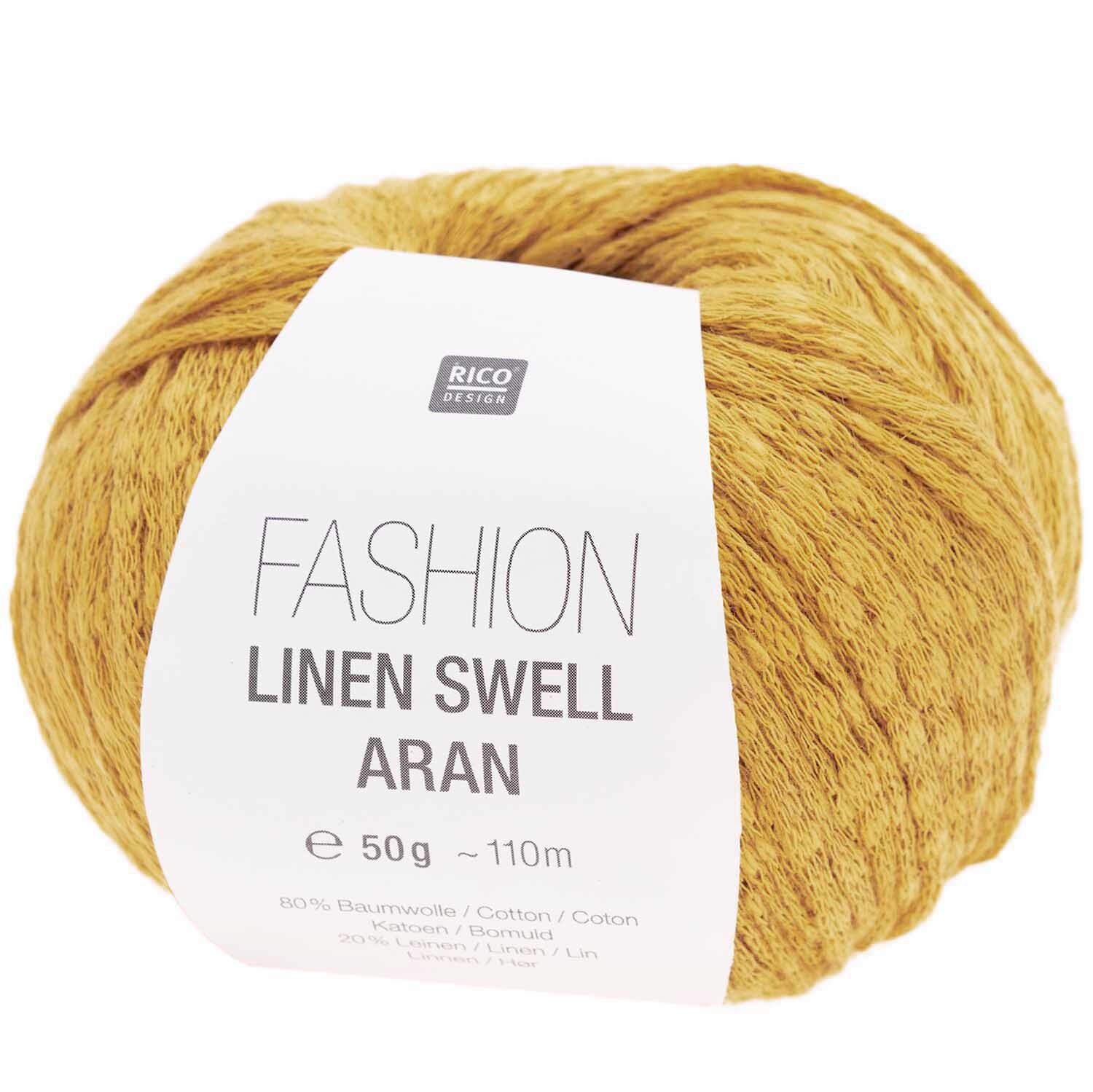 Fashion Linen Swell aran 50g 110m Farbe Senf von Rico Design