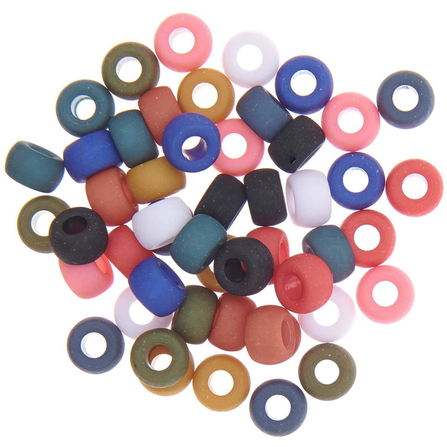 Itoshii - Ponii Beads in verschiedenen matten Erdfarben, 9x6mm, 400 Stück, von Rico Design.