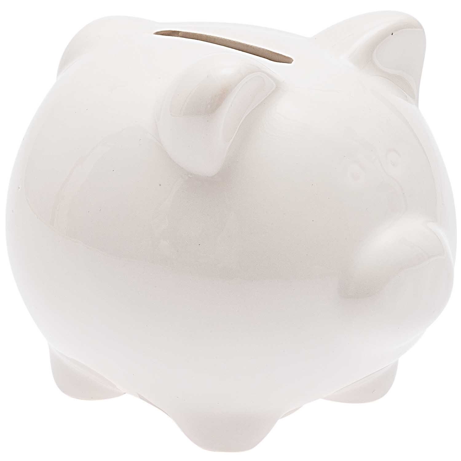Sparschwein zum Bemalen in Weiß, 10x8,5cm, von idee. Creativmarkt. Perfekt für kreative Projekte.