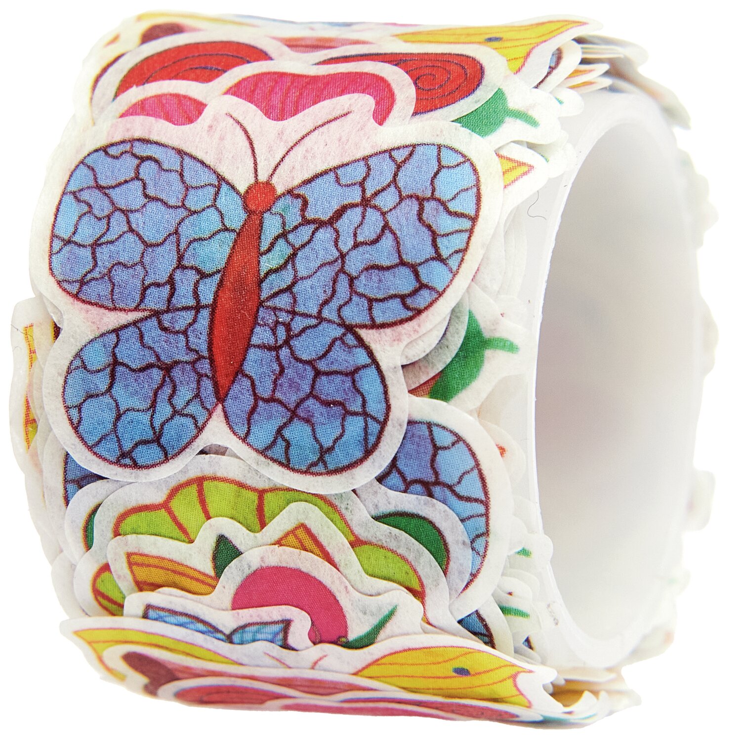 Washi Sticker Midsommar Magic von Rico Design: Bunte Stickerrolle mit Schmetterlingsmotiv, ideal für kreative Projekte.