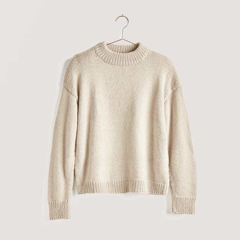 Gestrickter Pullover in Beige: Modell 17 aus dem Heft Vegan Cashmere