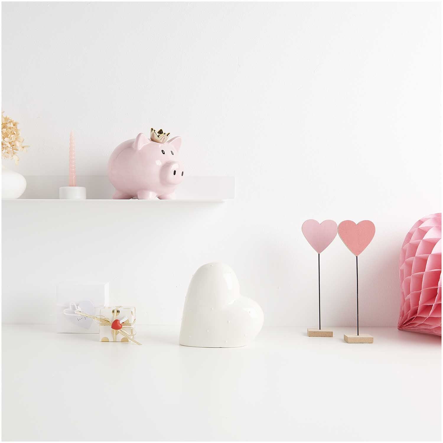 Deko-Aufsteller Herz rosa 6x20cm von Rico Design