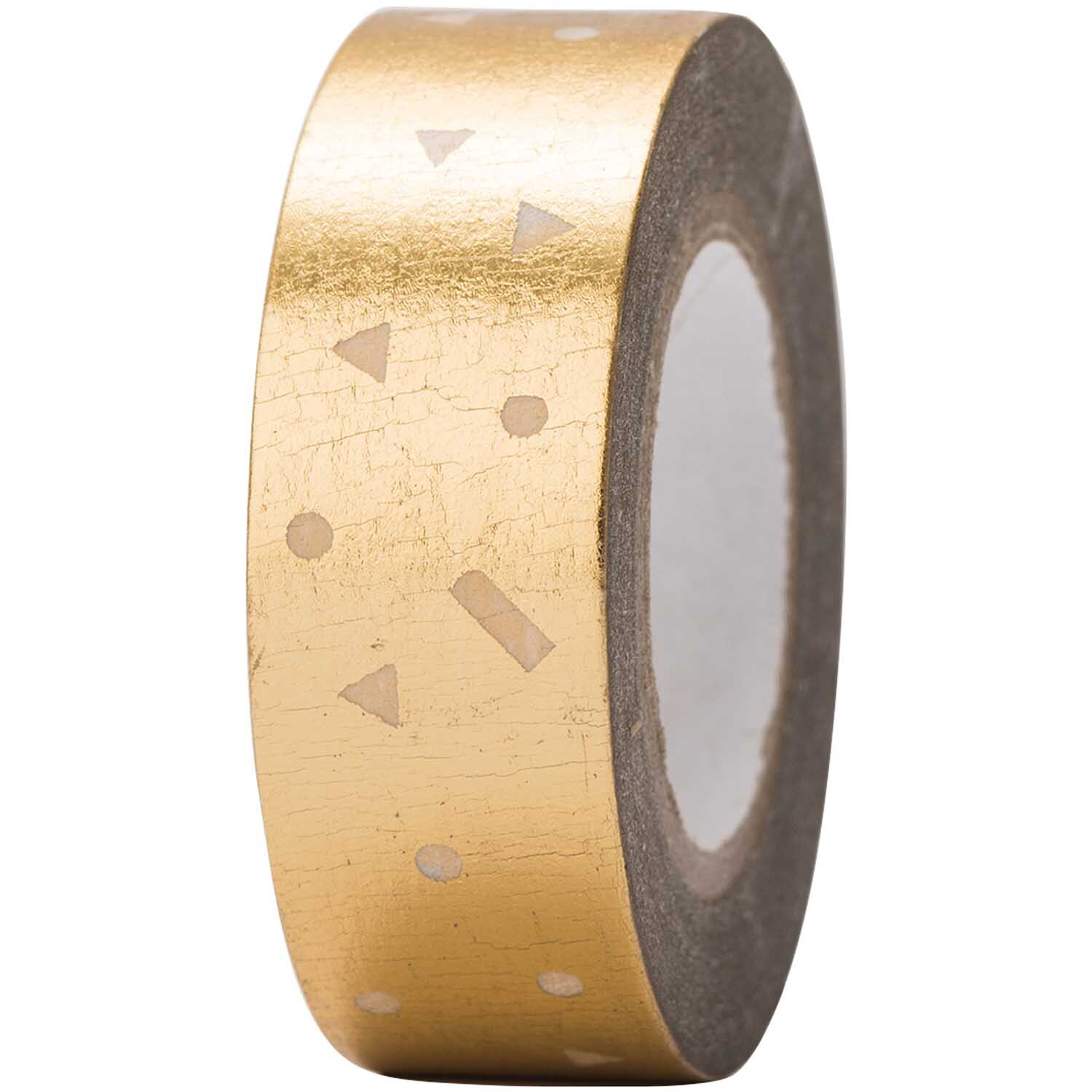 Paper Poetry Tape Konfetti gold 15mm 10m mit geometrischen Mustern von Rico Design.