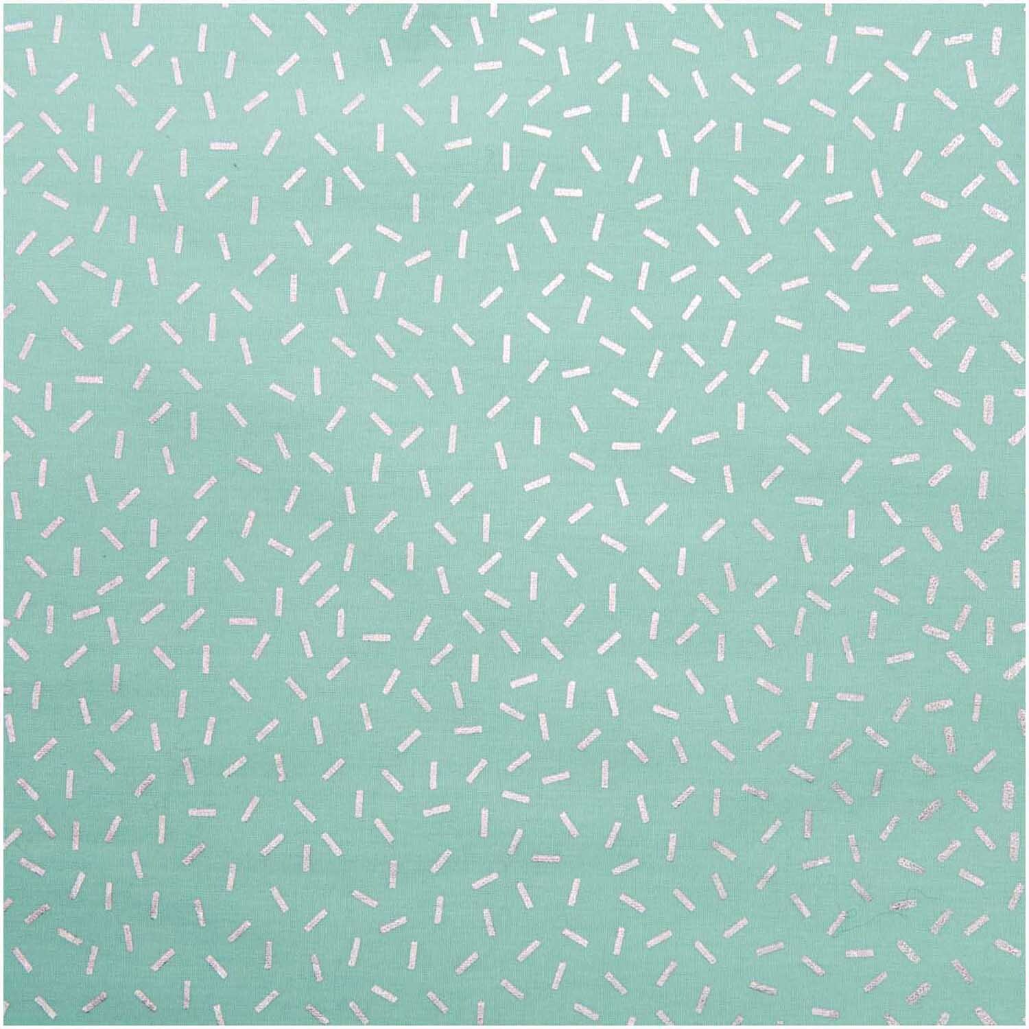 Druckstoff Striche mint 140cm beschichtet von Rico Design zeigt ein mintgrünes Muster mit weißen Strichen. Ideal für kreative Nähprojekte.