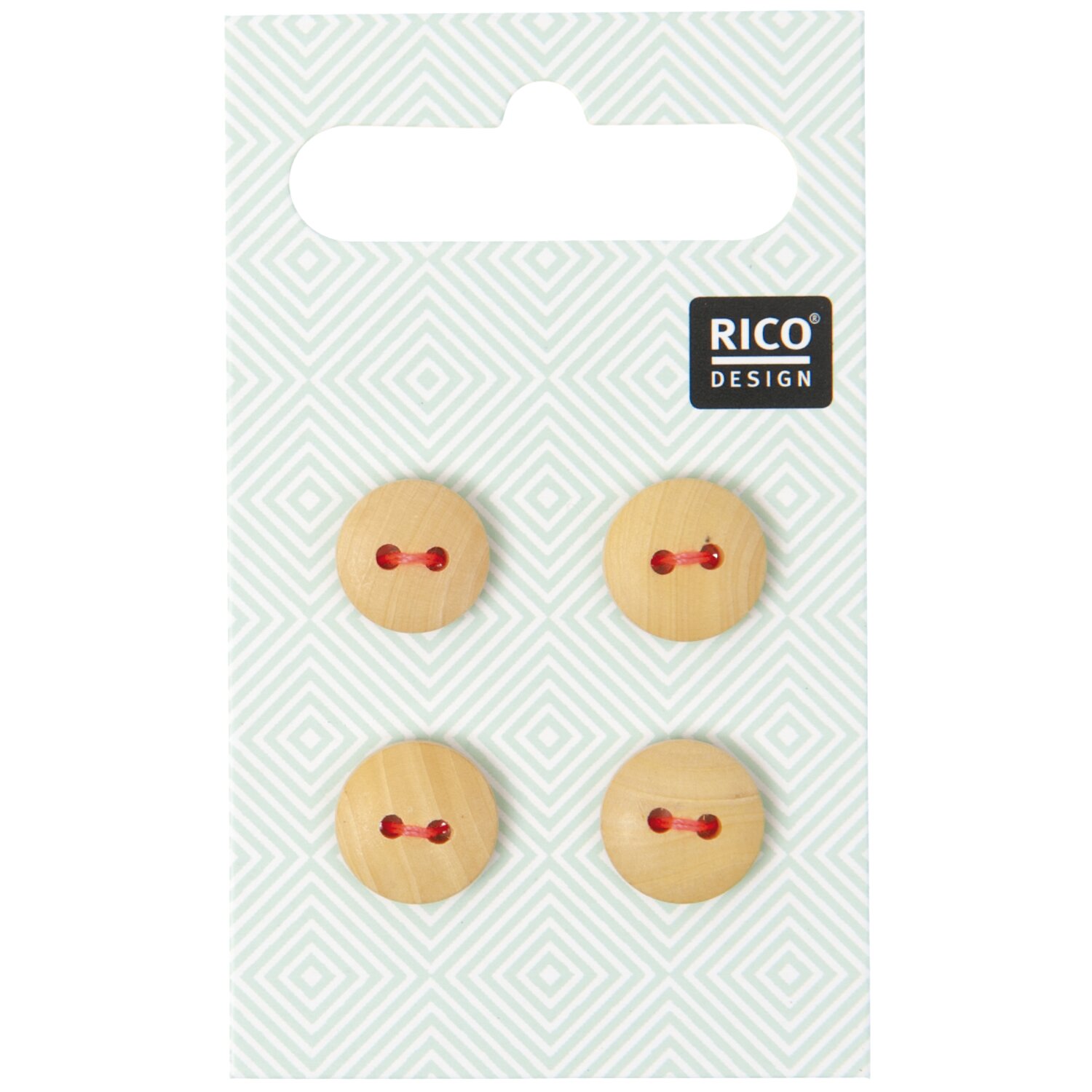 Holzknöpfe 2 Löcher 1,1cm 4 Stück von Rico Design