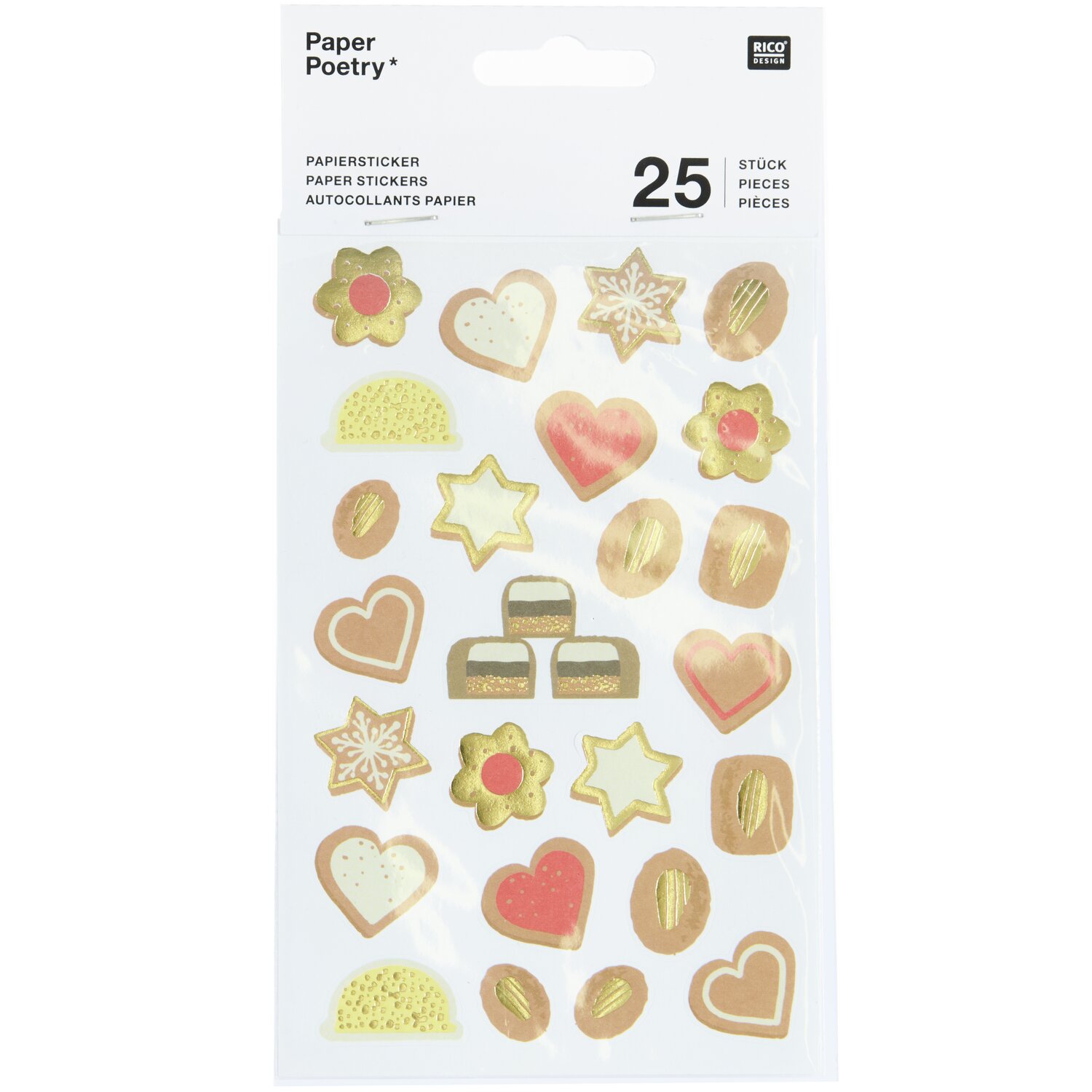 Paper Poetry Papiersticker Cookies 3 Bögen von Rico Design