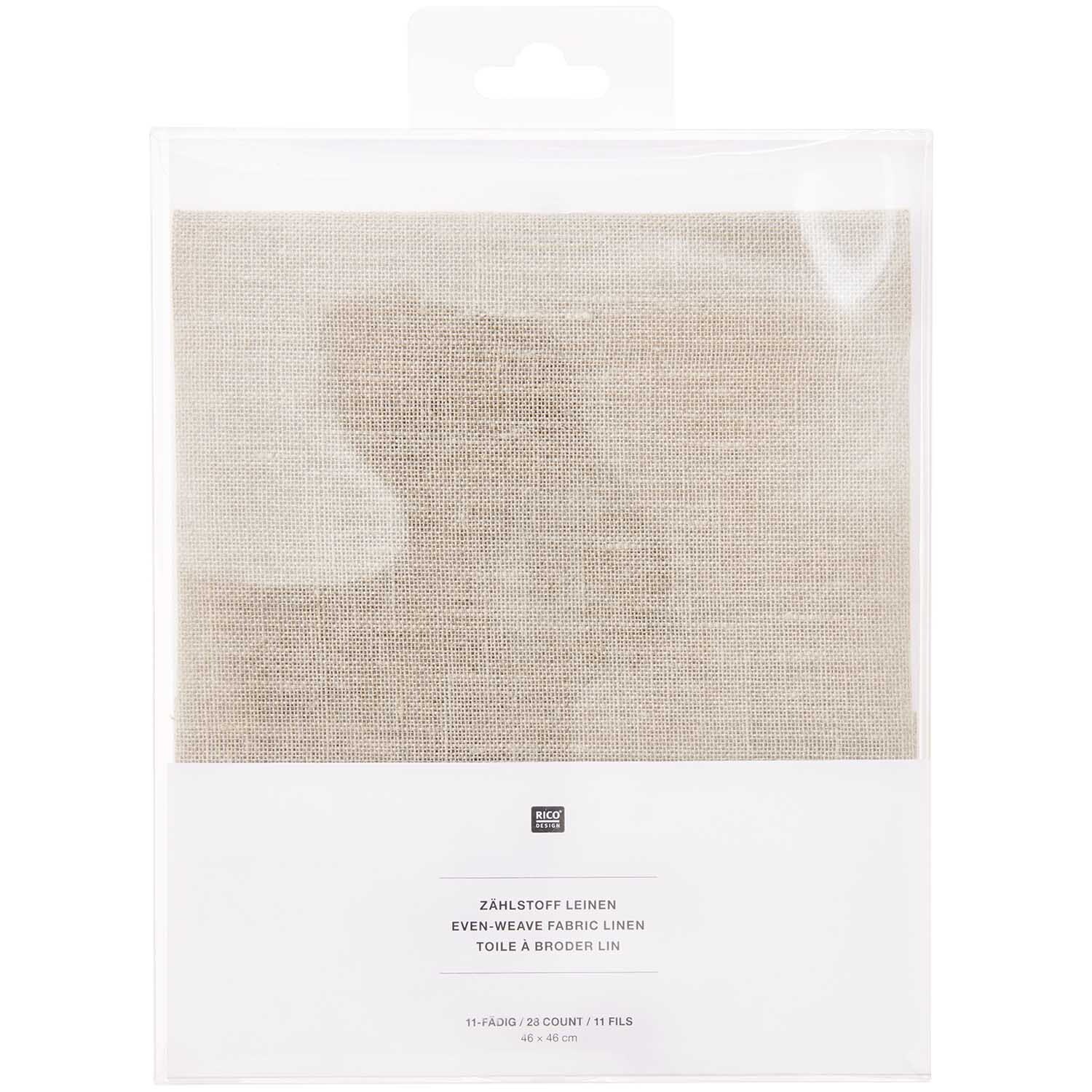 Zählstoff Leinen natur 11-fädig 46x46cm von Rico Design
