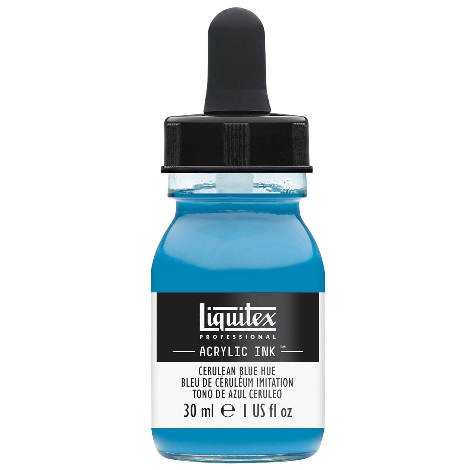 Ink flüssige Acrylfarbe 30ml in einer Flasche mit Pipette, Coelinblau von Liquitex, ideal für Künstler.