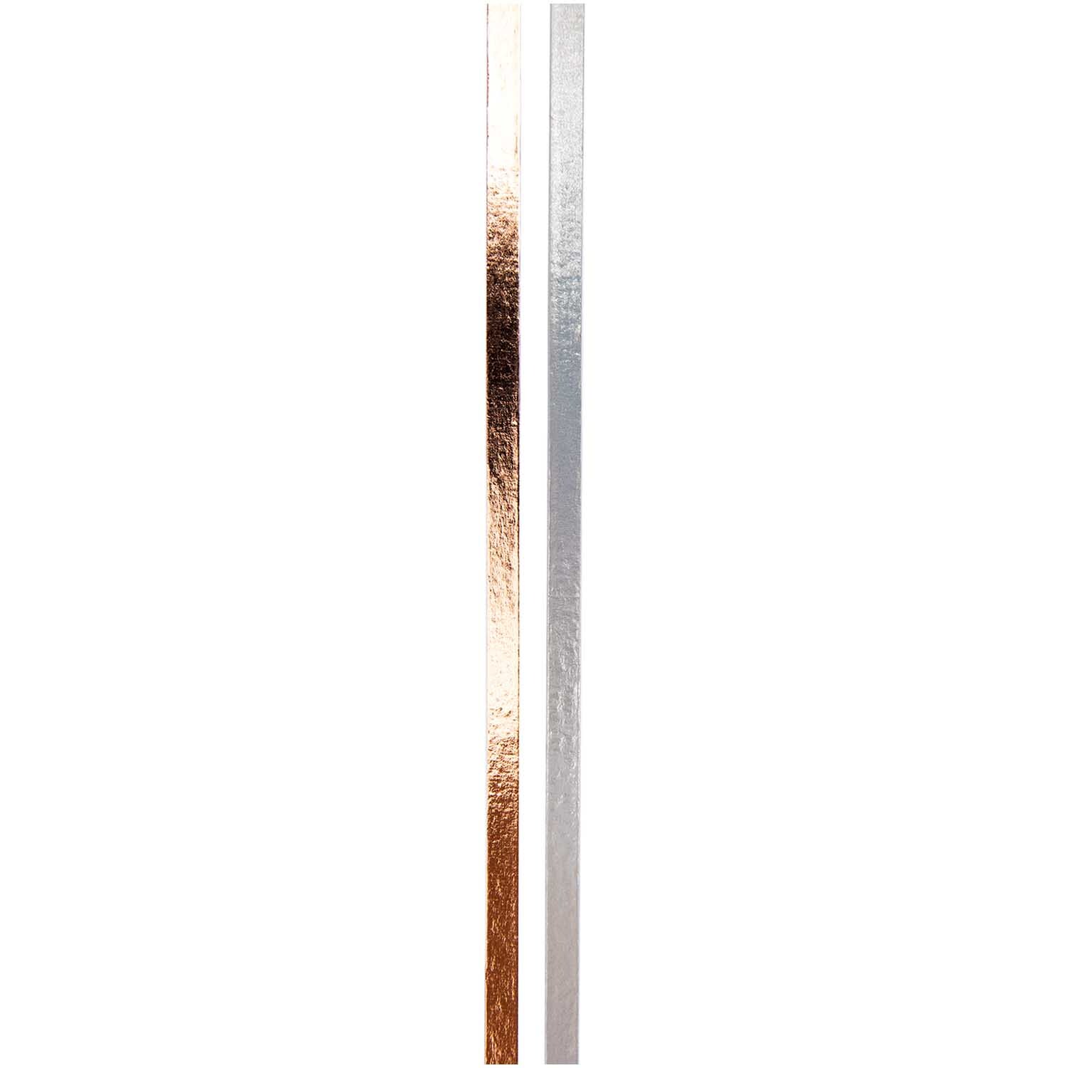Paper Poetry Tapes Metallic, 5mm x 10m, 2 Stück, irisierend-roségold von Rico Design, aufrecht stehend.