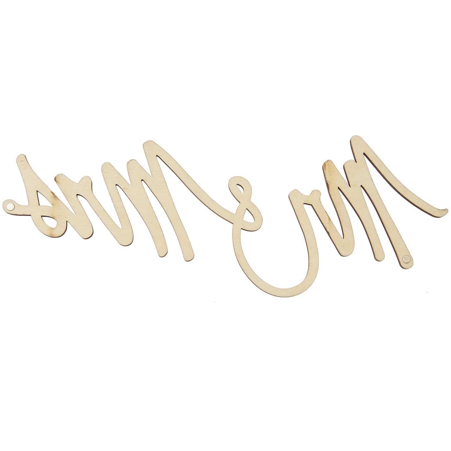 Holzschriftzug magnetisch "Mr & Mrs" in eleganter Schriftart, 28x11cm, von Rico Design. Ideal für Hochzeiten.
