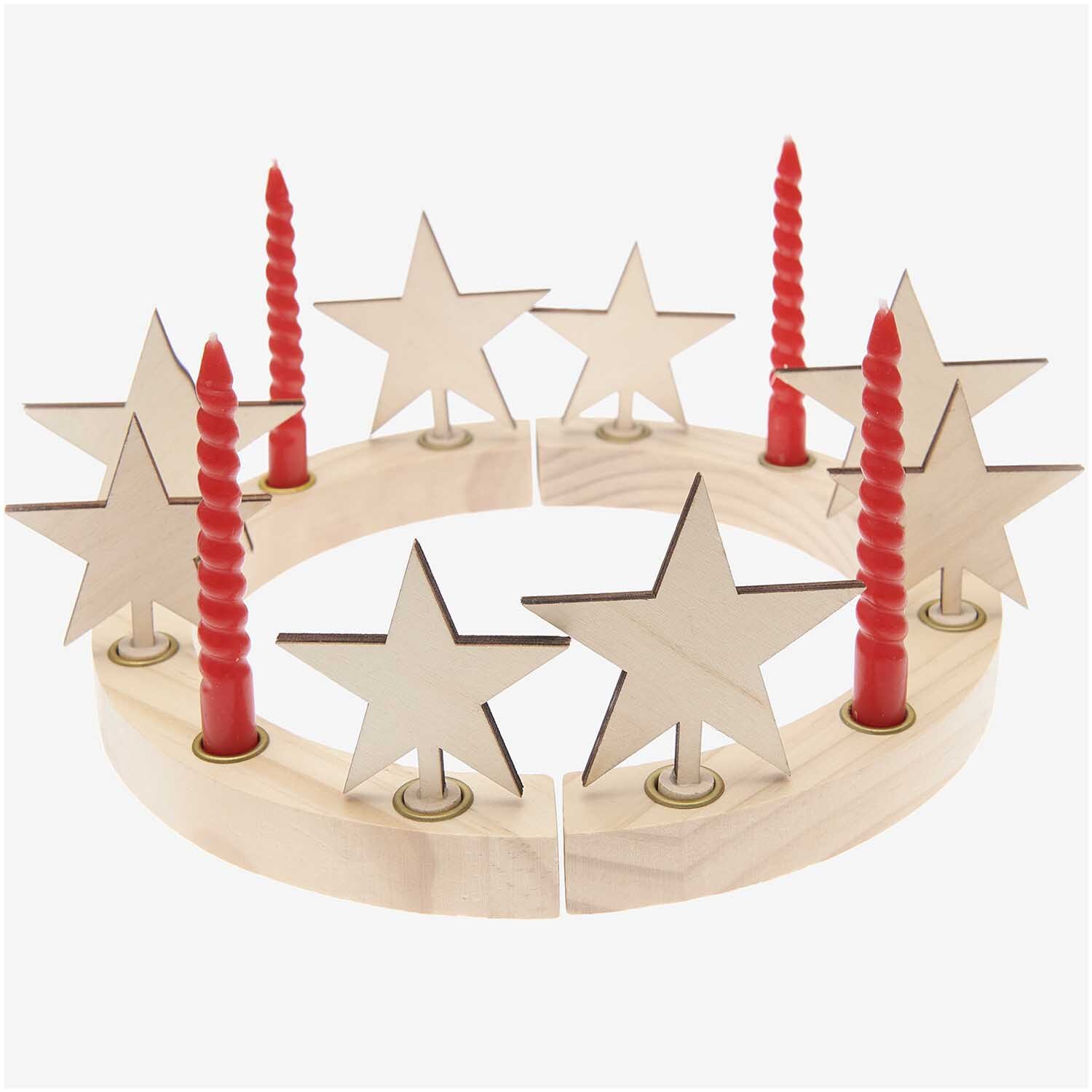 Adventskranzfiguren Stern 8 Stück Farbe Natur von Rico Design