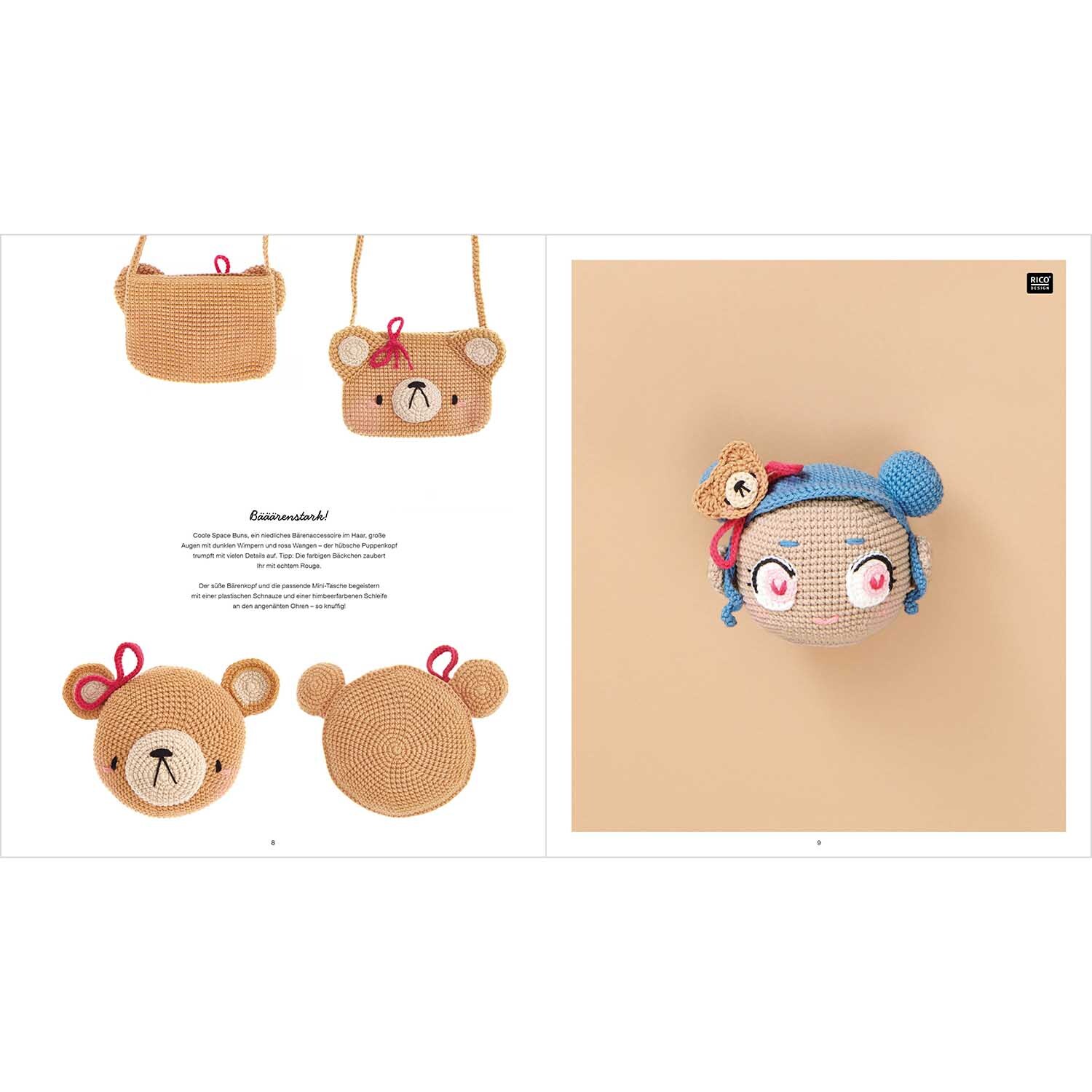 Ricorumi Crochet Your Character deutsch: Gehäkelte Figuren und Taschen in Bärenform von Rico Design.