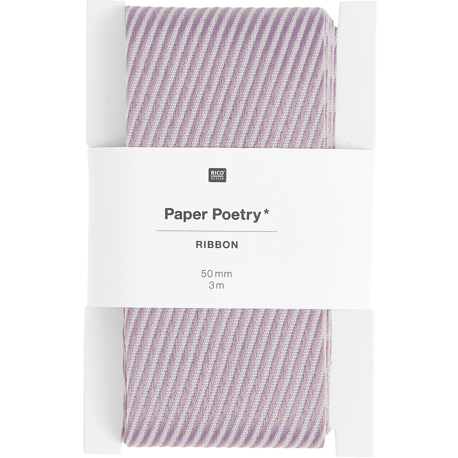 Paper Poetry Webband diagonale Streifen 50mm 3m, rosa/lila, ideal für kreative Bastelprojekte.