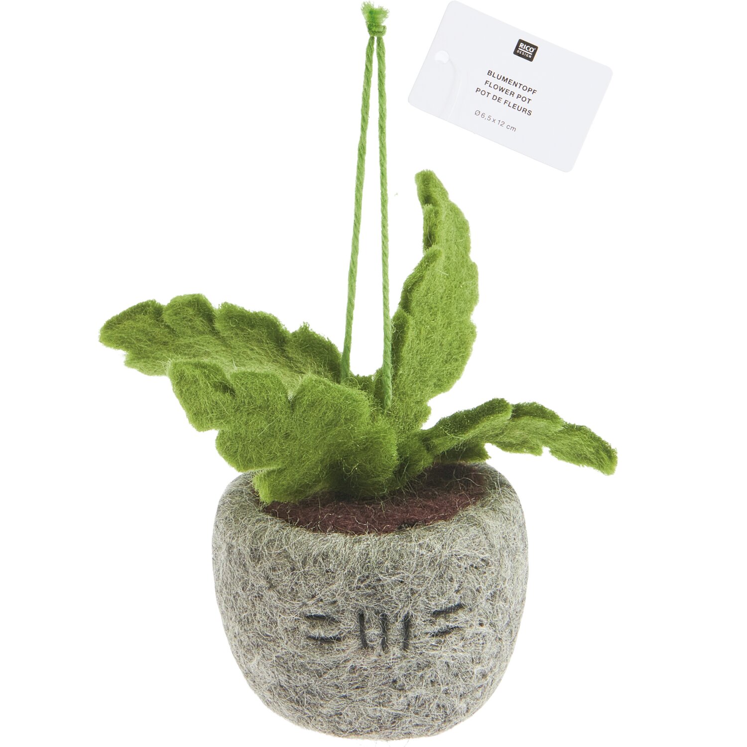 Filz Blumentopf Grau Ø6,5x12cm von Rico Design