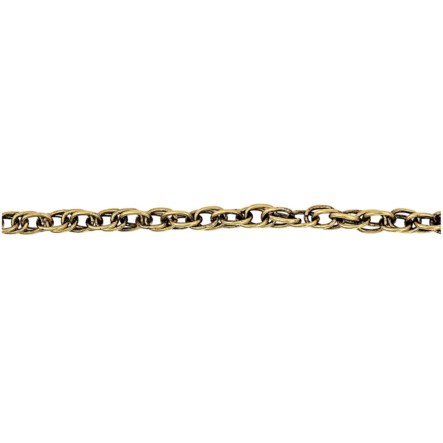 Gliederkette gold antik 9mm 1m von Rico Design, zeigt eine elegante, antike Kette in Goldoptik.