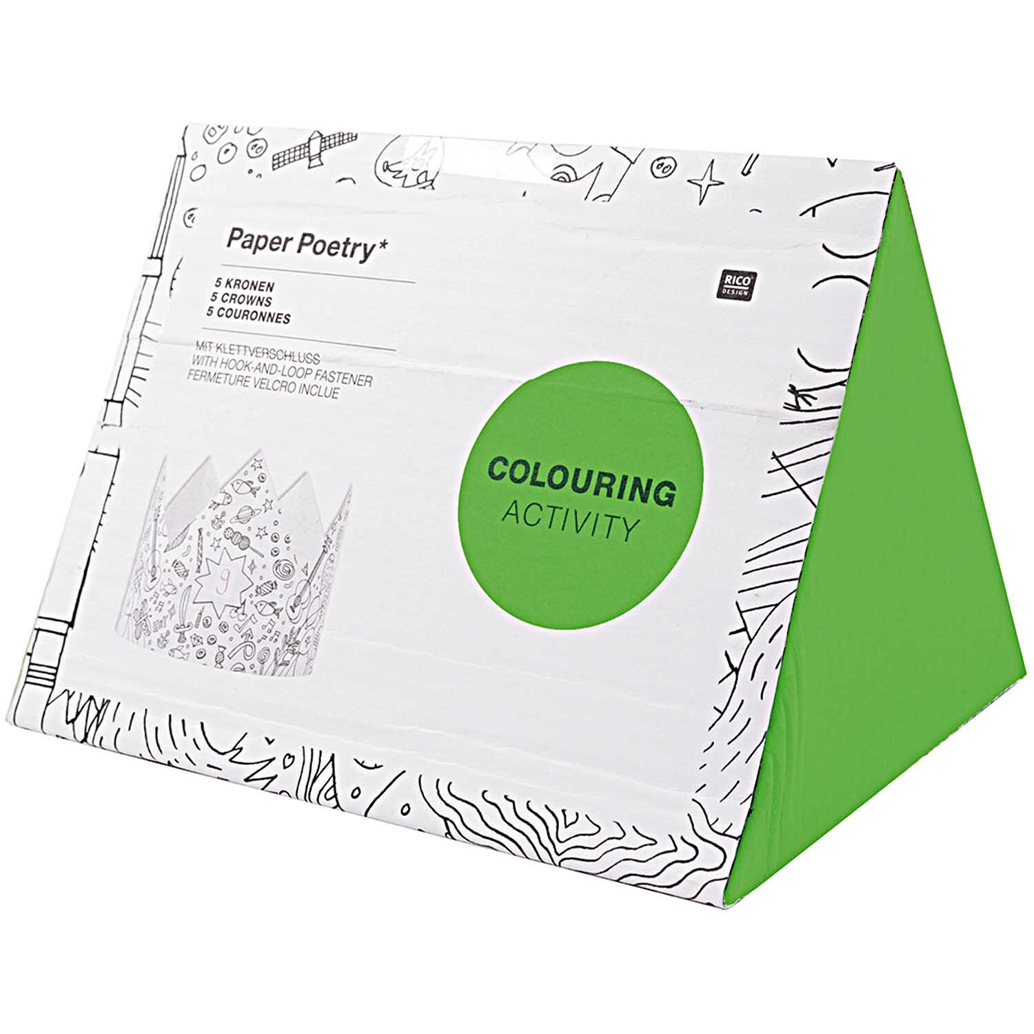 Paper Poetry Kronen zum Ausmalen 5 Stück von Rico Design