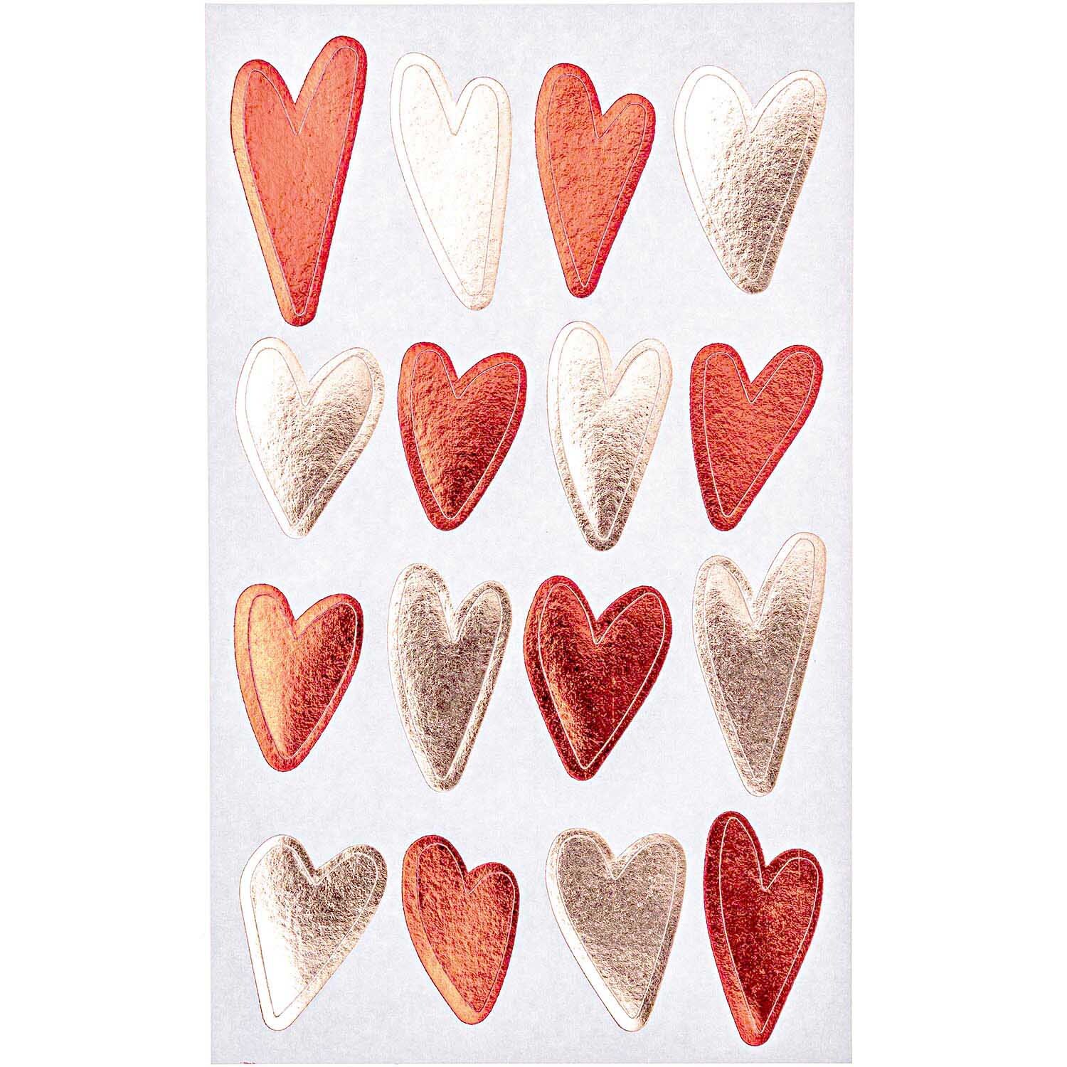 Paper Poetry Sticker It must be love Herzen rosa-rot 4 Blatt von Rico Design