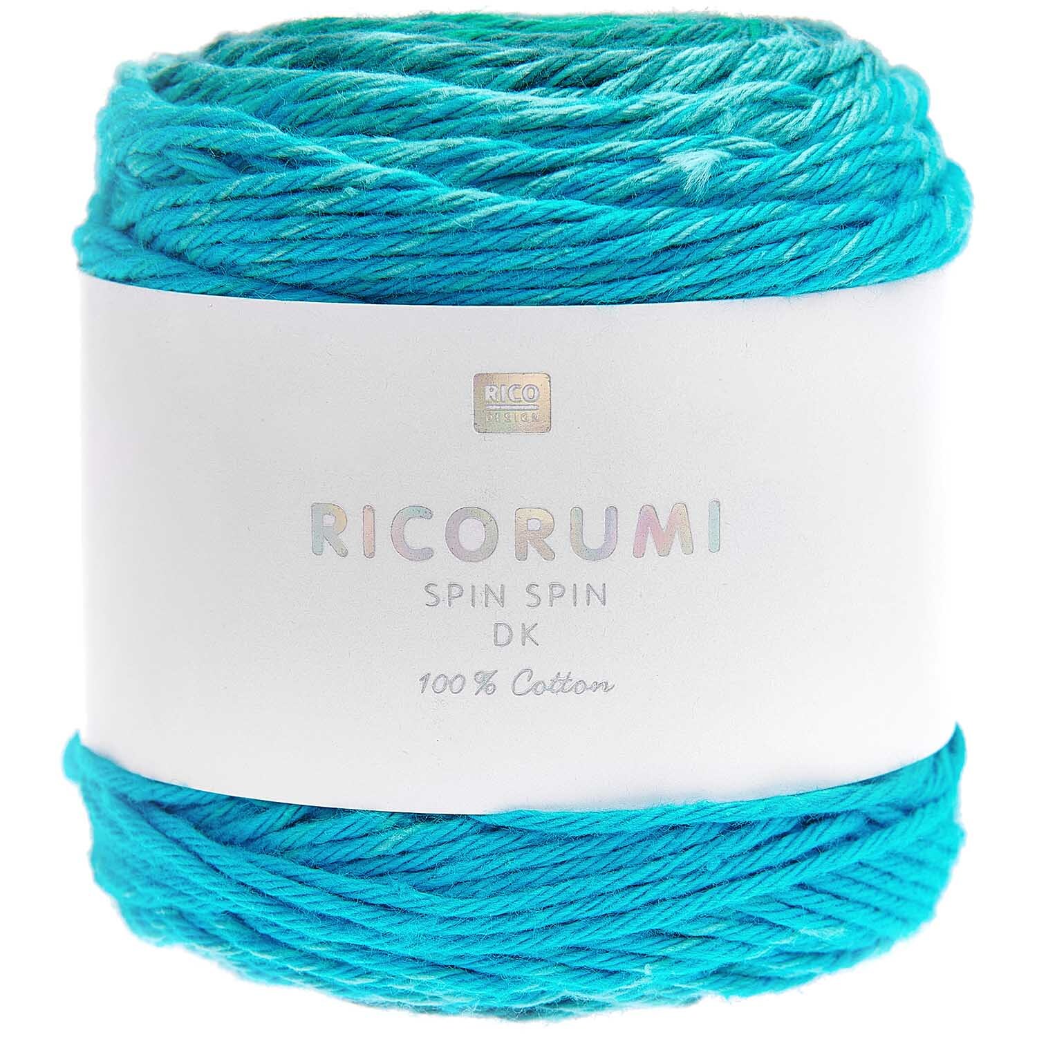 Ricorumi Spin Spin dk Häkelset Ocean-Head in Türkis, 50g, von Rico Design, zeigt weiches Garn.