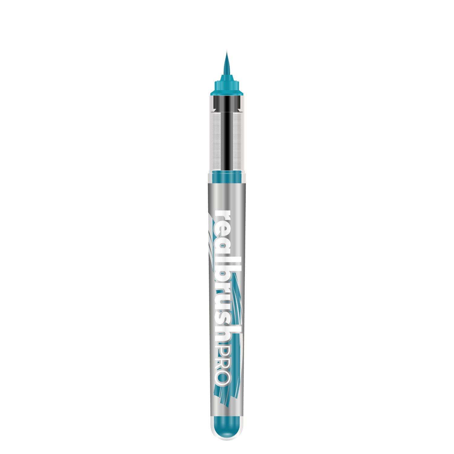 Realbrush Pro Marker in Türkis mit feiner Spitze, ideal für präzises Zeichnen und Kolorieren.