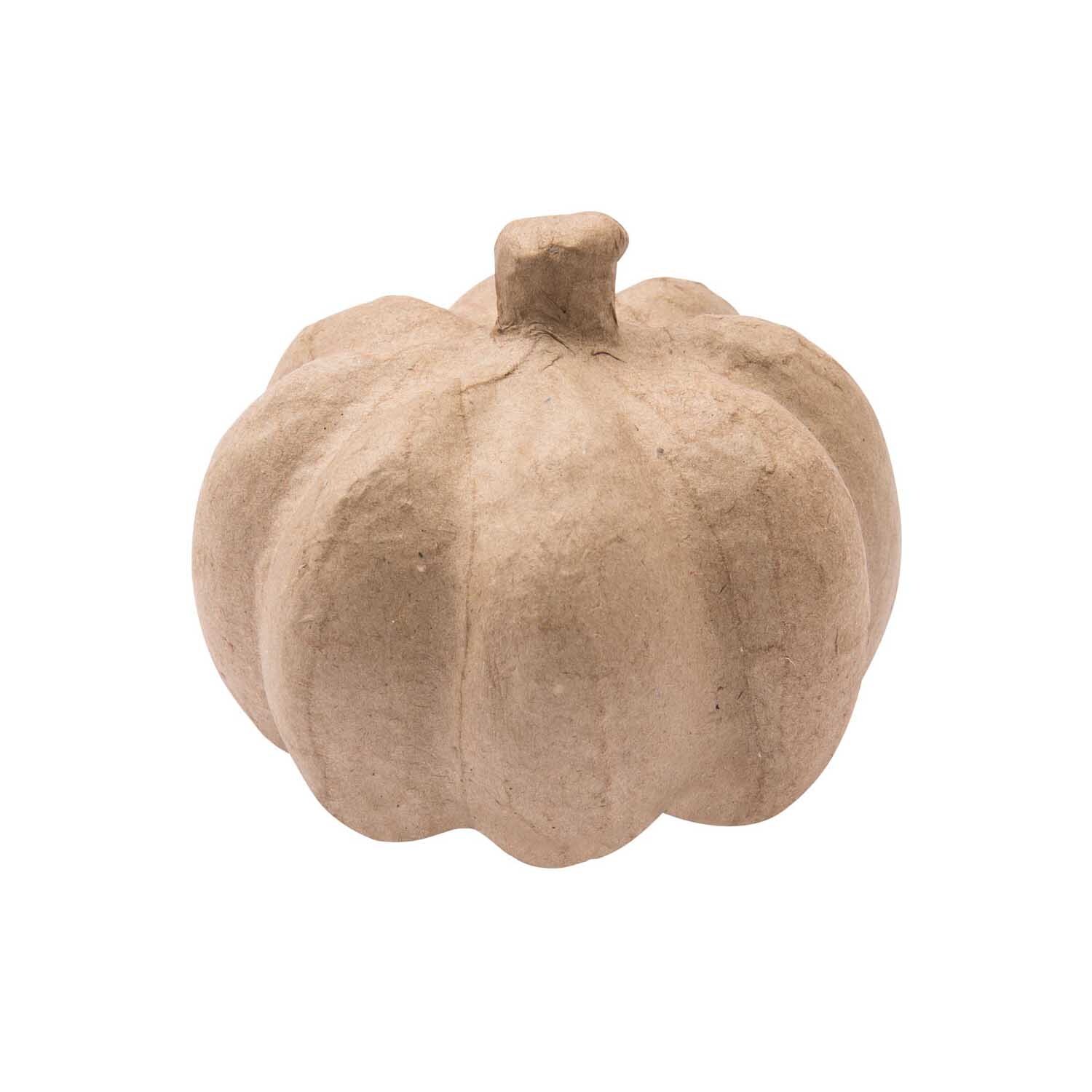 Pappmaché Kürbis klein 12x7cm von Rico Design in natürlichem Braun, ideal für kreative Dekorationen.
