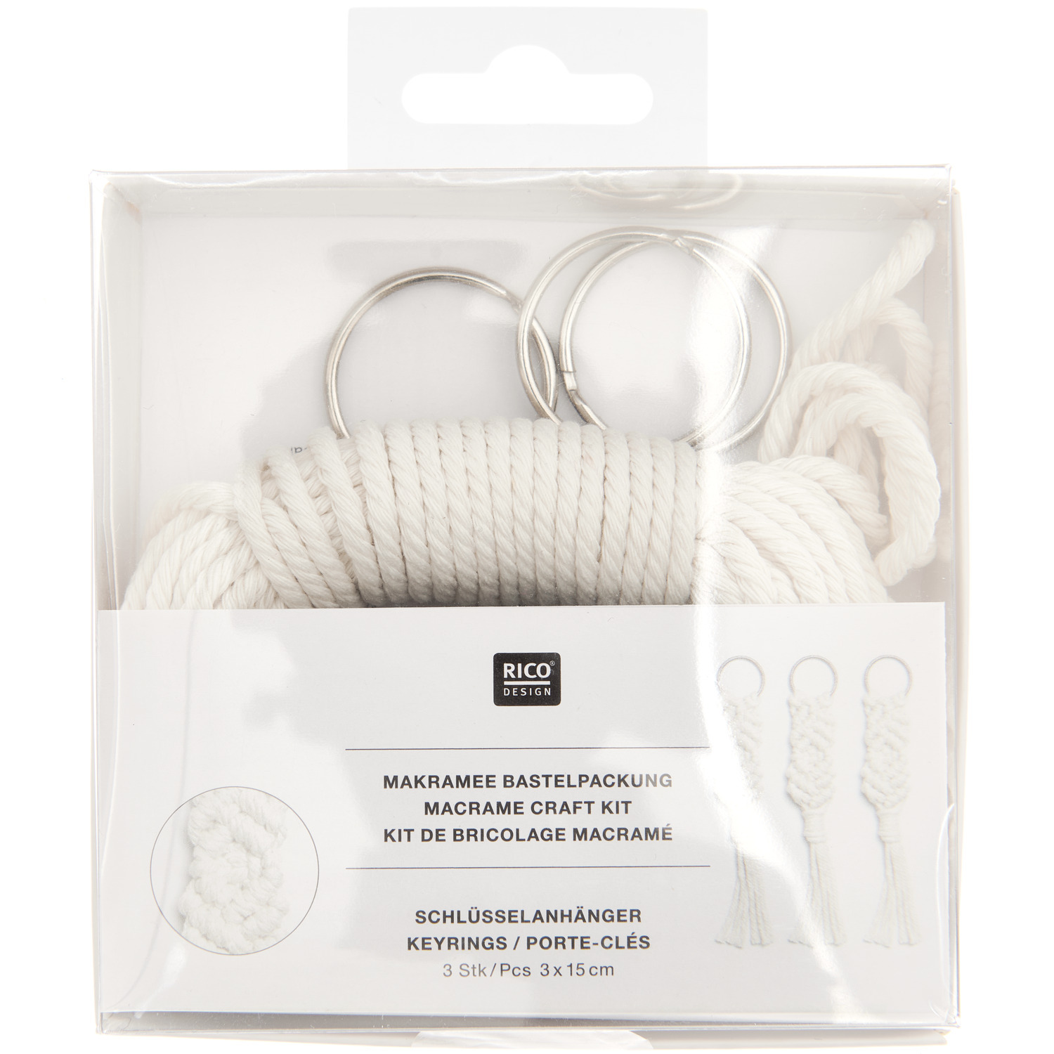 Makramee Set Schlüsselanhänger  3 Stück von Rico Design