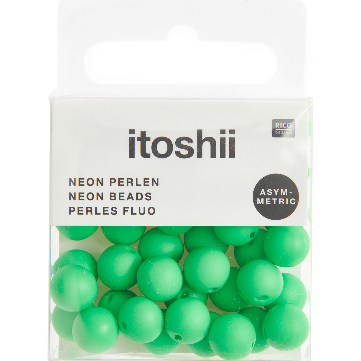 itoshii Kunststoffperlen asymmetrisch, 8mm, 40 Stück. Neonfarbene Perlen in Grün, ideal für kreative Bastelprojekte.