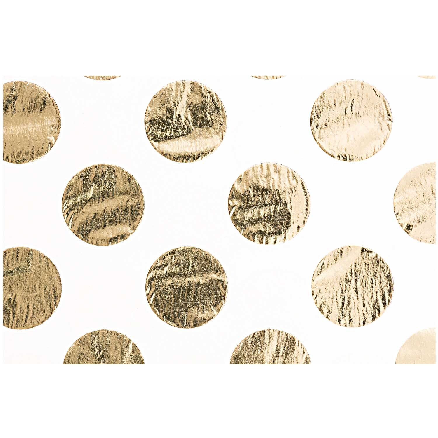 Paper Poetry Seidenpapier mit goldenen Punkten auf rosa Hintergrund, 70x50cm, 4 Bögen. Ideal für kreative Projekte.