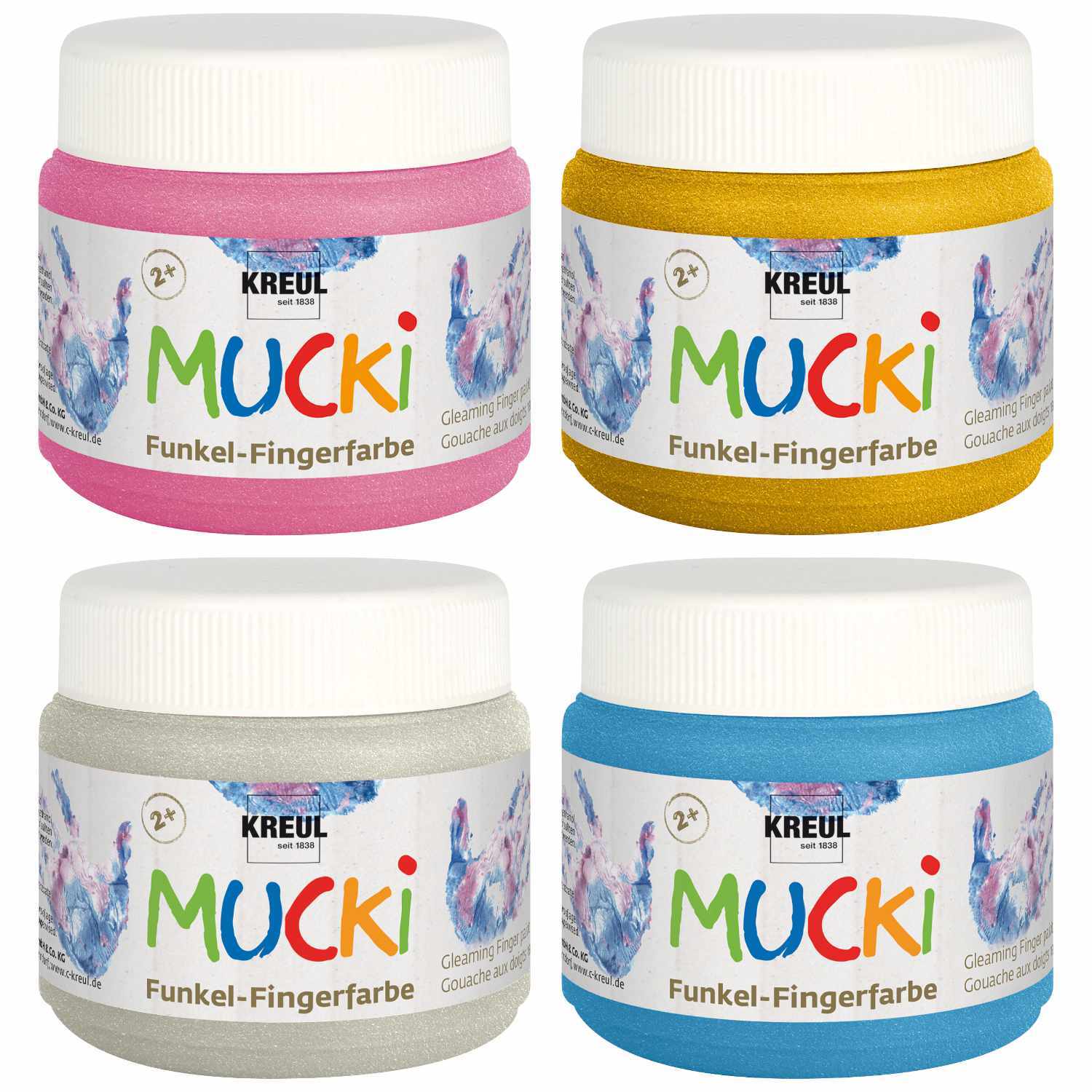 MUCKI Funkel-Fingerfarbe 4 Farben von C.Kreul 