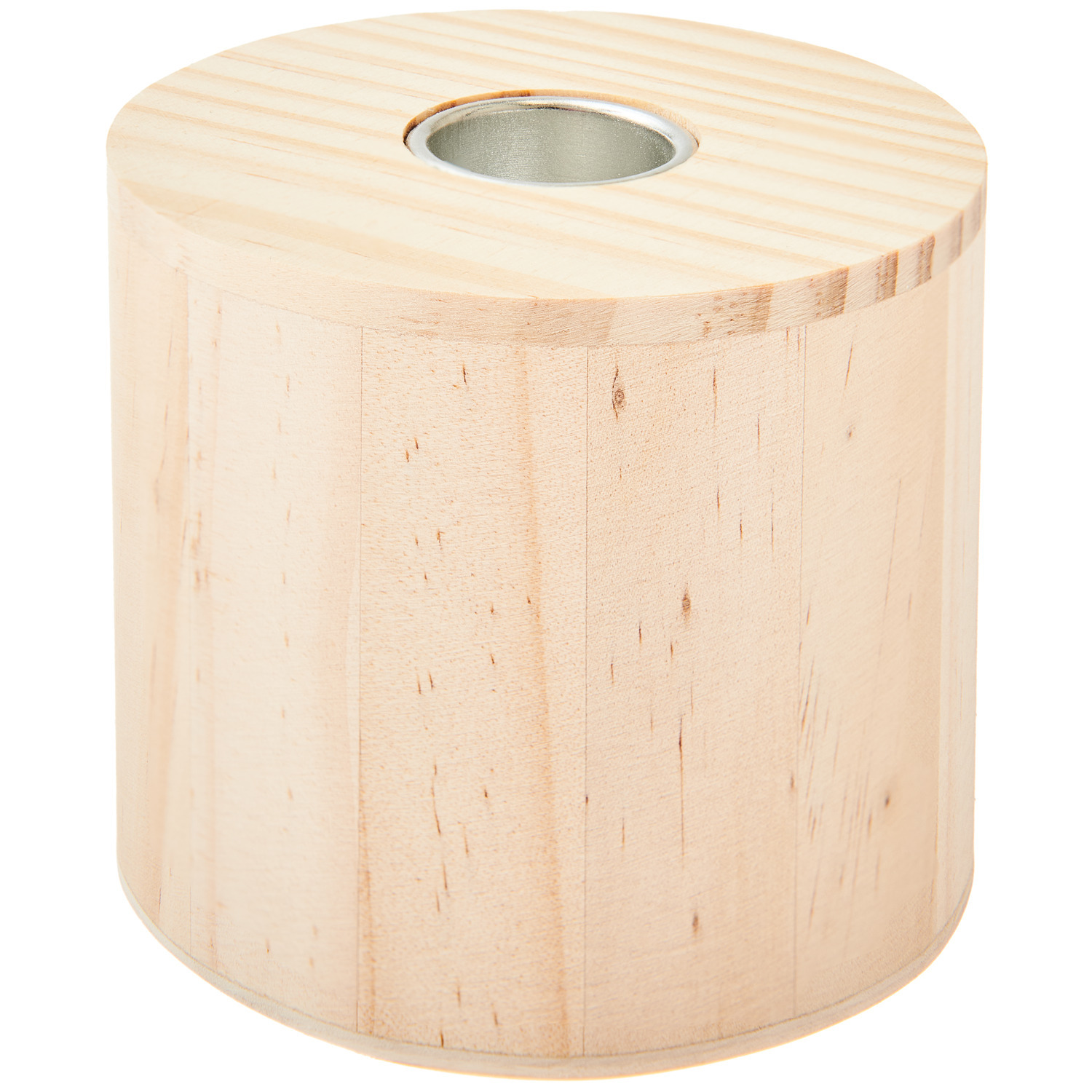 Kerzenhalter Zylinder aus hellem Holz von Rico Design, 8x7cm, ideal für stilvolle Dekoration.