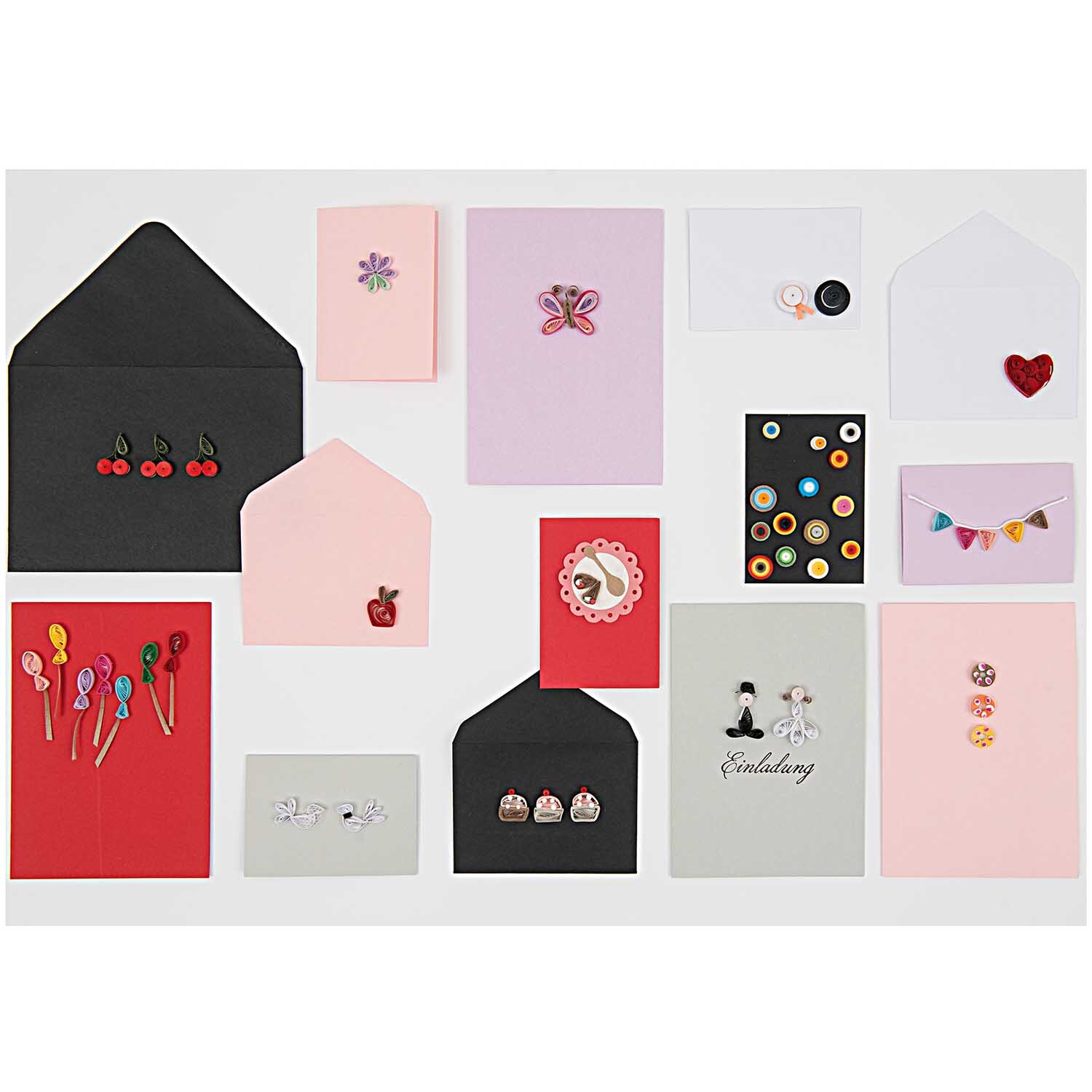 Paper Poetry Kartenset Basic C7 mit 36 Karten und Umschlägen in verschiedenen Farben und Designs von Rico Design.