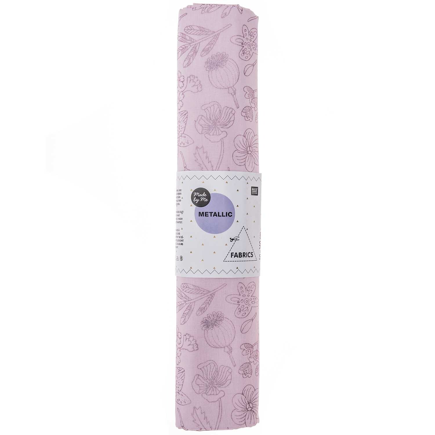 Druckstoff Hygge Blumen rosa-metallic 50x140cm von Rico Design