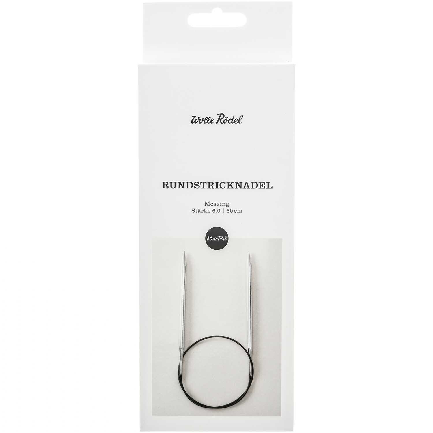 KnitPro Rundstricknadel 60cm Messing in Verpackung, ideal für Strickprojekte, hochwertige Qualität.