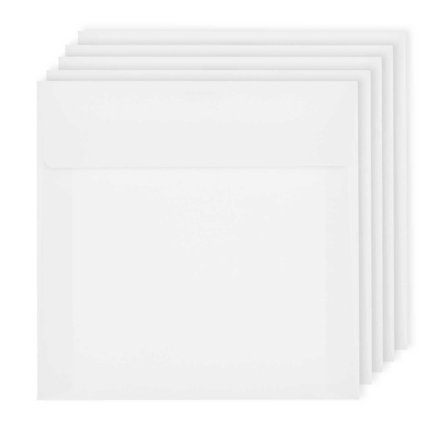 Paper Poetry Luxury Umschläge Quadratisch, 5 Stück, in elegantem Weiß, ideal für stilvolle Einladungen und besondere Anlässe.