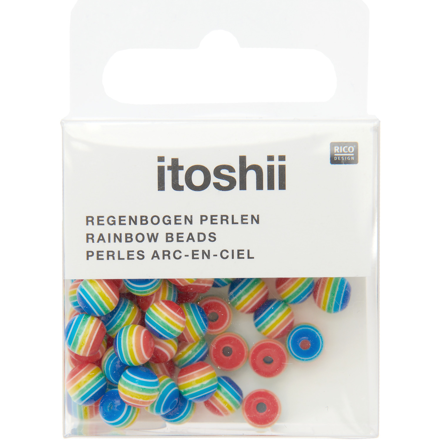 itoshii Regenbogen Perlen 6mm 80 Stück von Rico Design