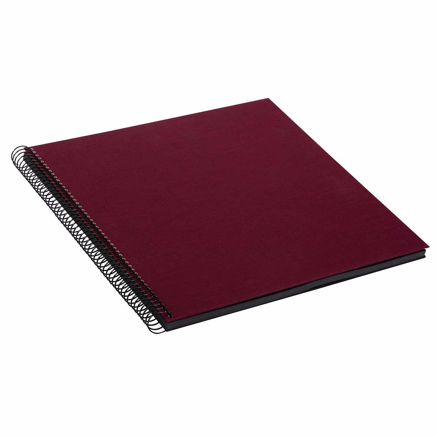 Spiralalbum 30x35cm Leinen 40 schwarze Seiten Farbe Weinrot von Goldbuch Georg Brückner 