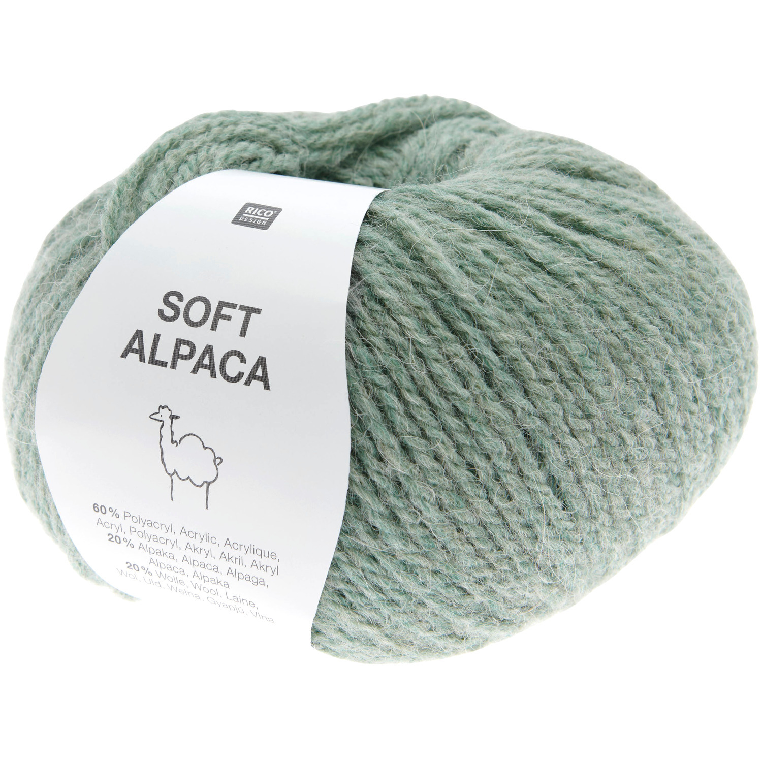 Soft Alpaca Strickset Pullunder Modell 14: Weiches Garn in Aqua von Rico Design, ideal für kreative Strickprojekte.