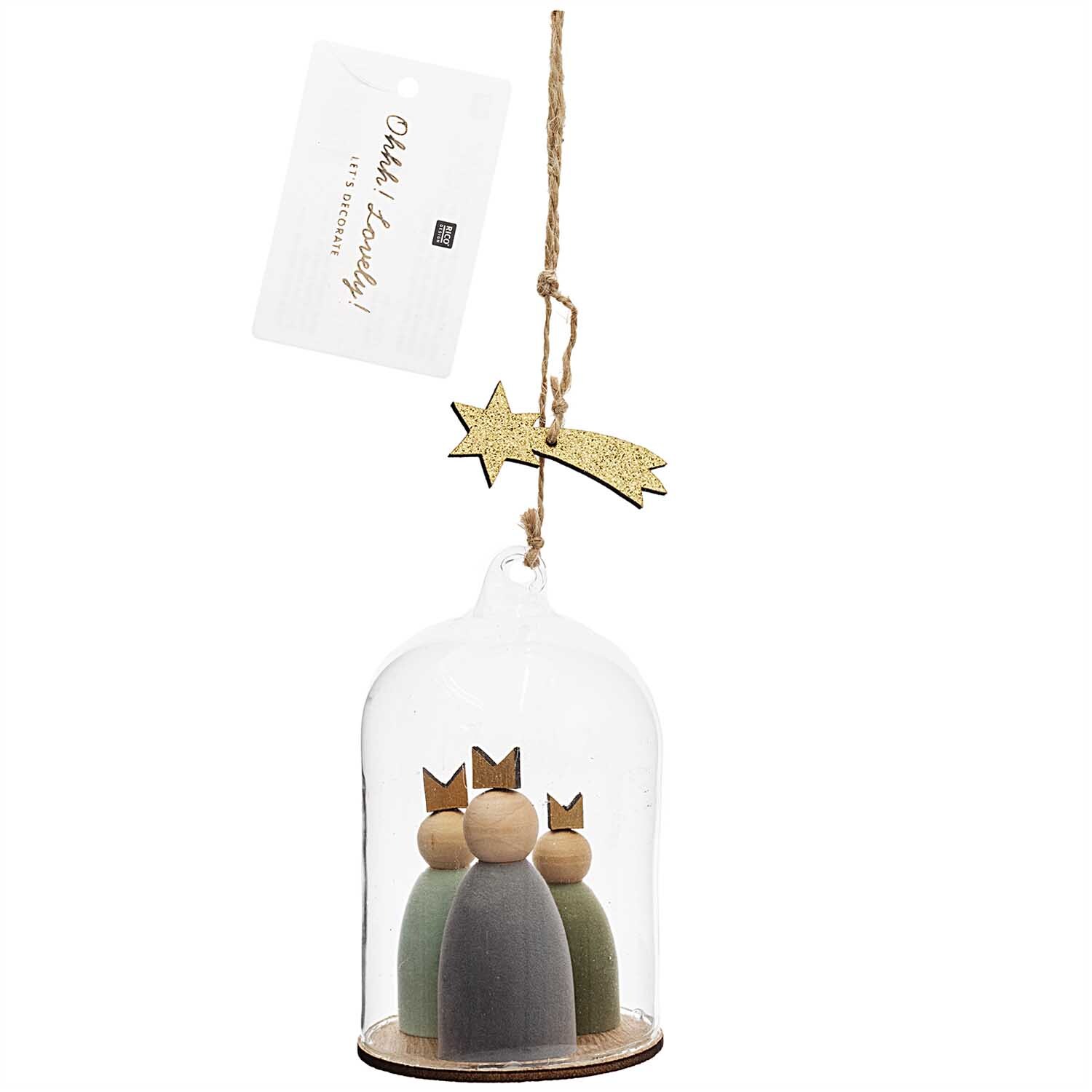 Hänger Glashaube Heilige 3 Könige 11cm von Rico Design