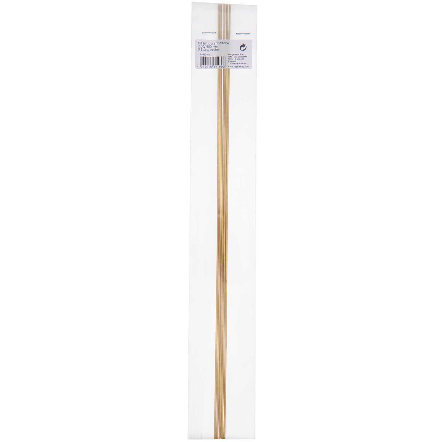 Messingdraht Stäbe 40cm 2mm 5 Stück von idee. Creativmarkt 