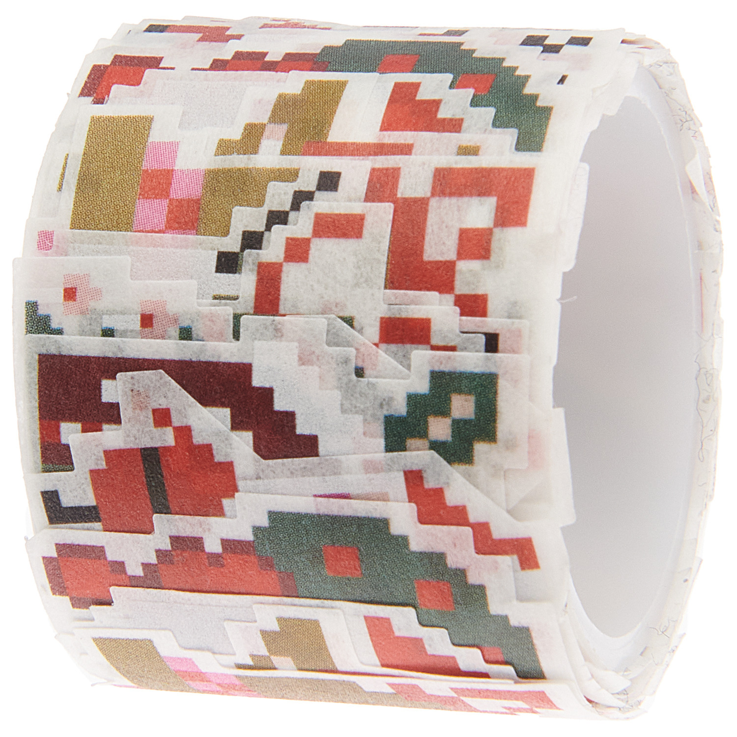 Paper Poetry Washi Sticker mit Pixelmuster in Rot, Grün und Gold, 200 Stück, von Rico Design.