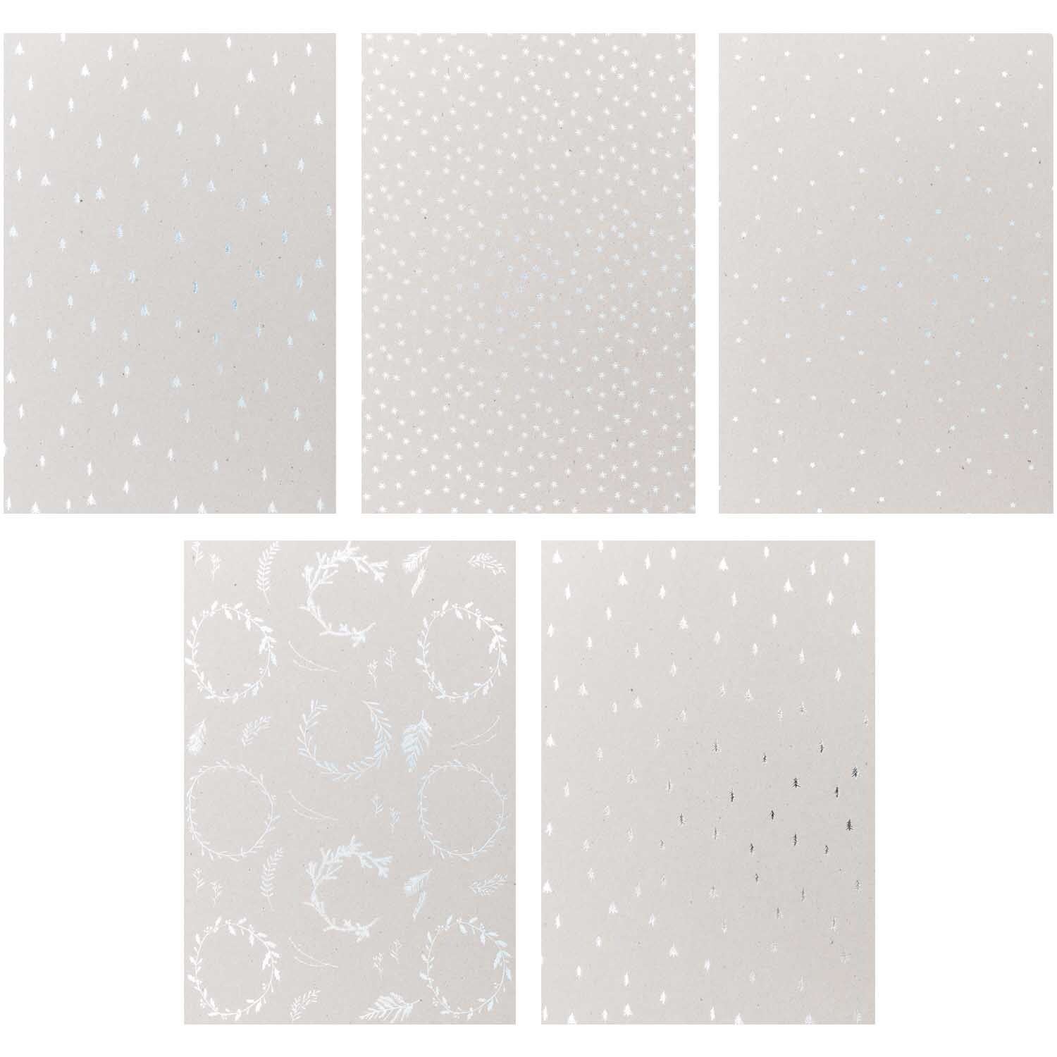Paper Poetry Graukarton Block X-Mas Hot Foil 20 Blatt 250g/m² von Rico Design