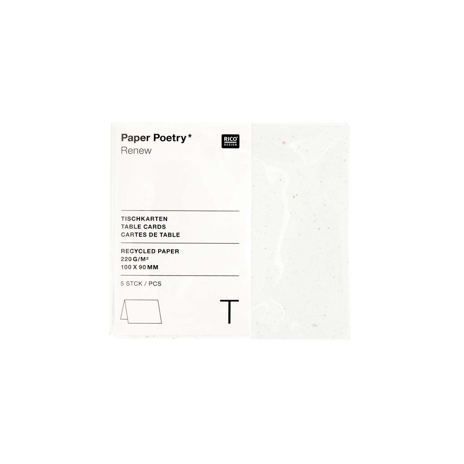 Paper Poetry Renew Tischkarten 5 Stück Farbe Offwhite-roségold von Rico Design
