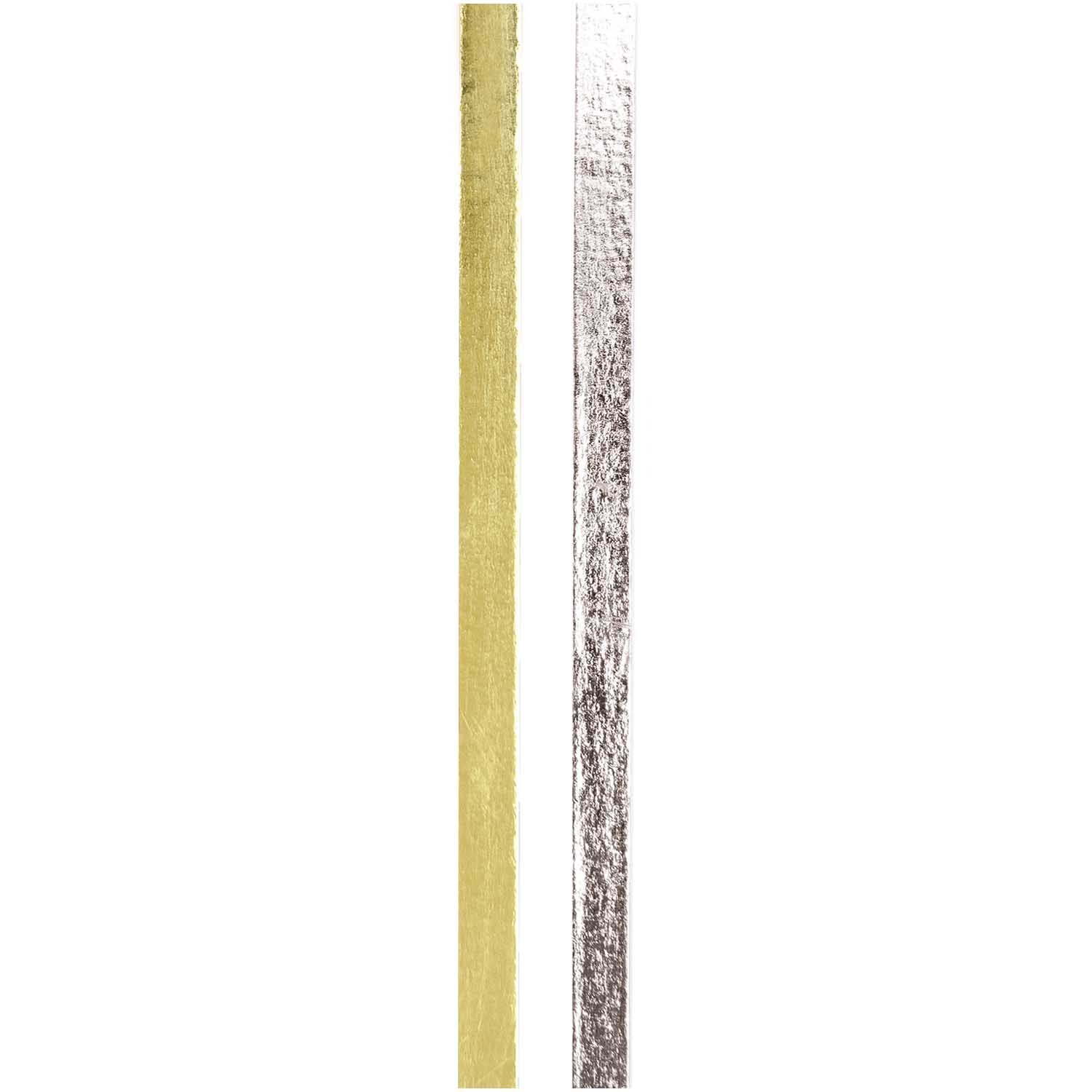 Paper Poetry Tapes Metallic 5mm 10m 2 Stück von Rico Design in Silber-Gold. Zwei glänzende Klebebänder, ideal für kreative Projekte.