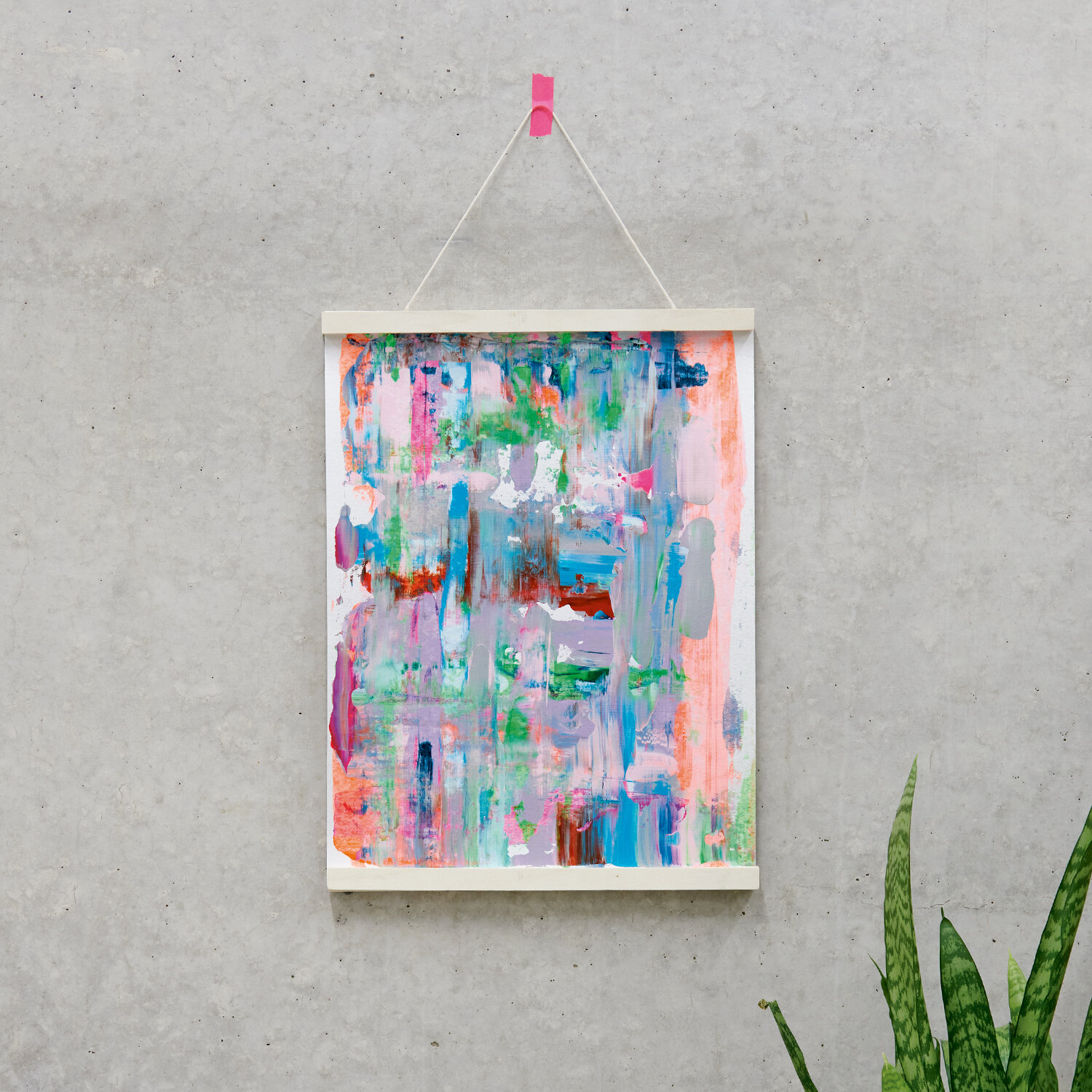 Anleitung abstraktes Acrylbild malen mit einfacher Wisch-Technik von Rico Design