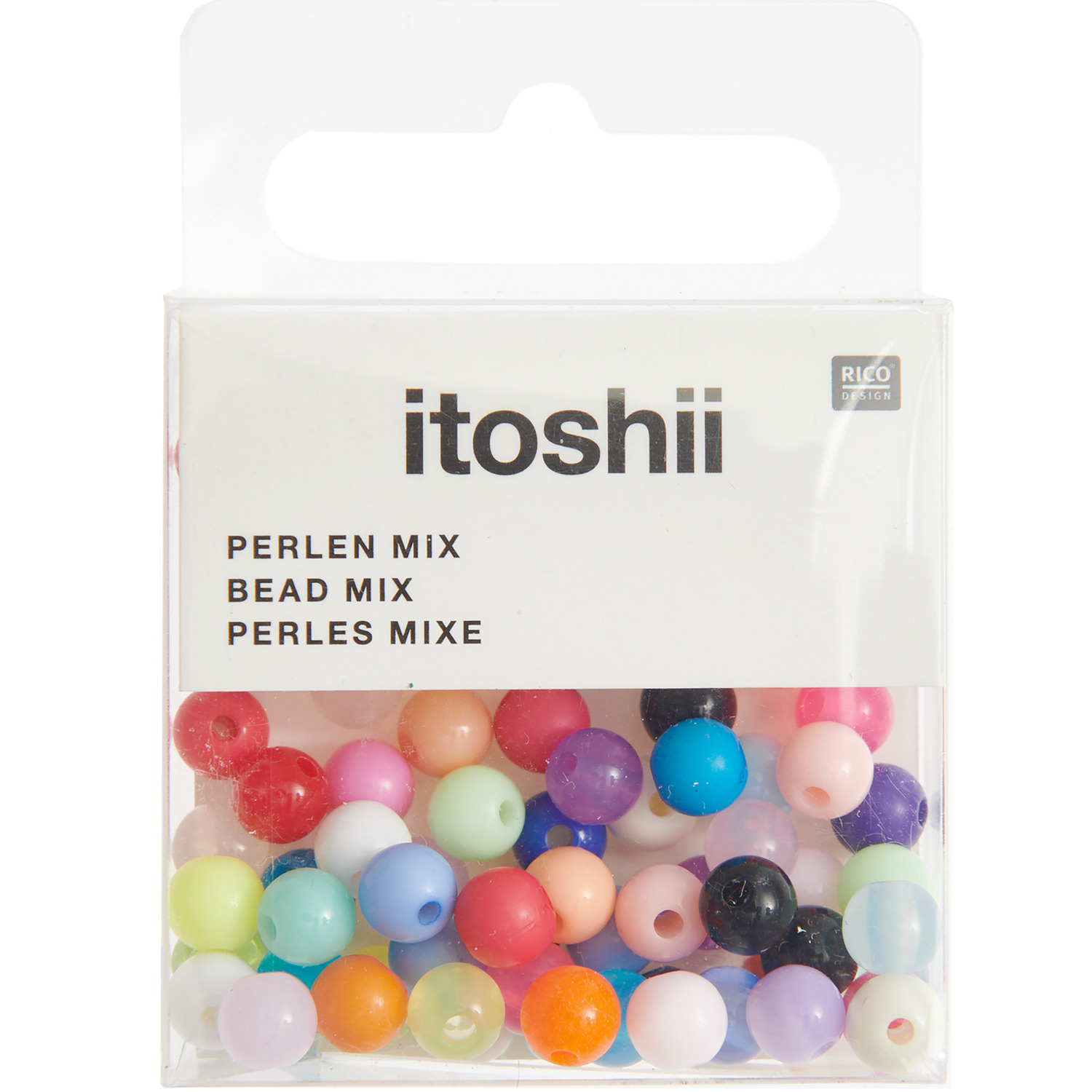 itoshii Kunststoffperlen just happy Mix 6mm 68 Stück von Rico Design