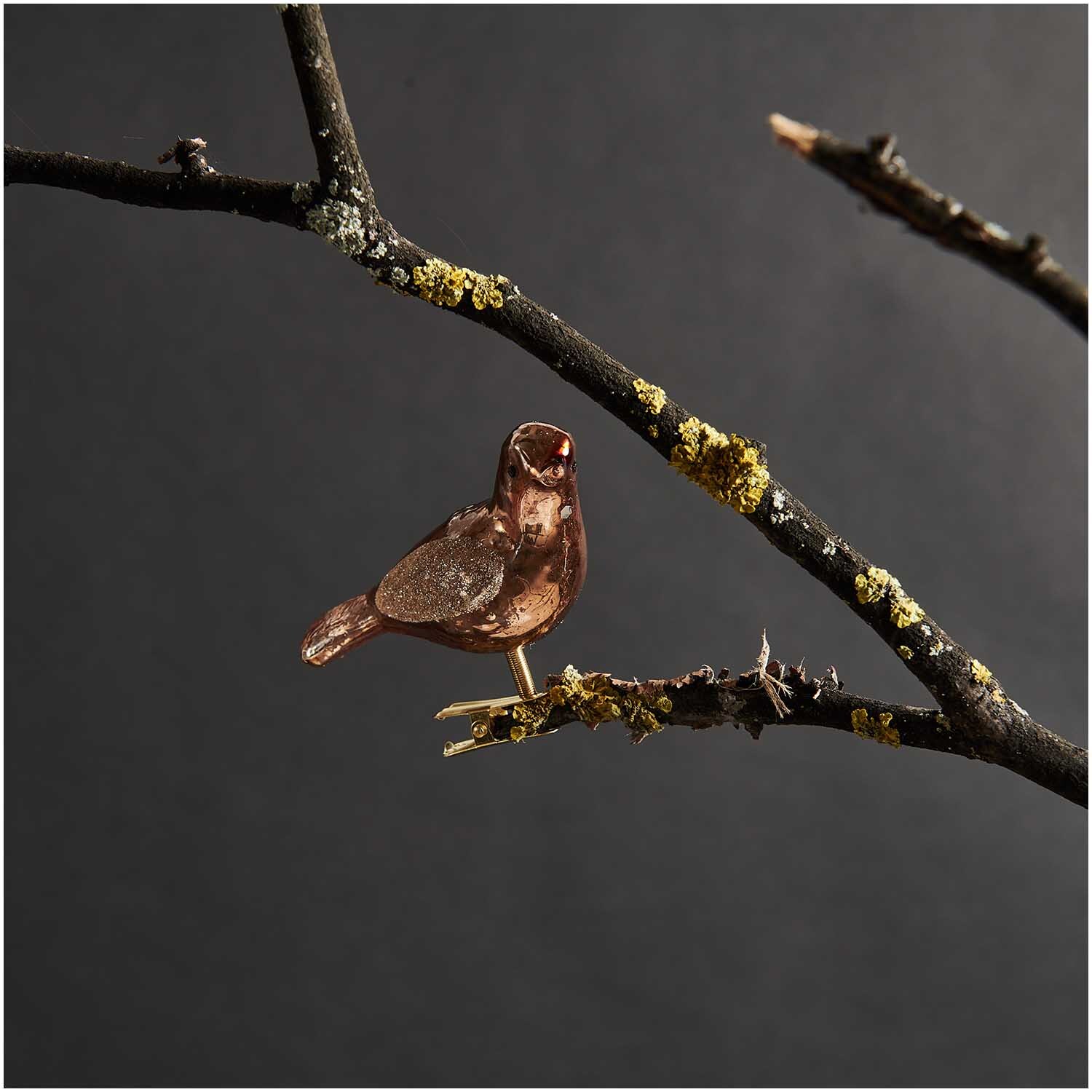 Glas-Vogel am Clip gold 3,5x9cm von Rico Design