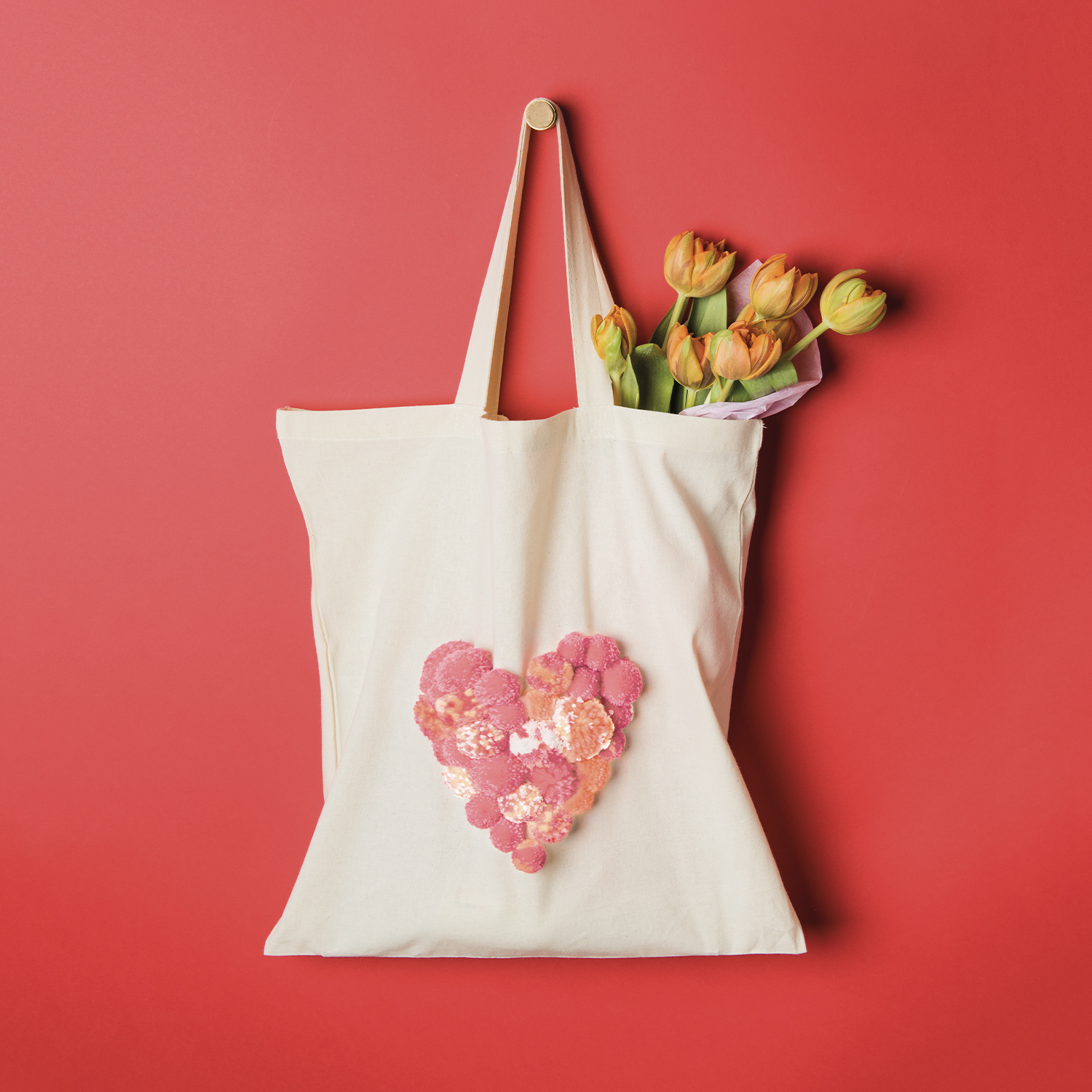 Bastelanleitung Baumwolltasche mit Pompons von Rico Design