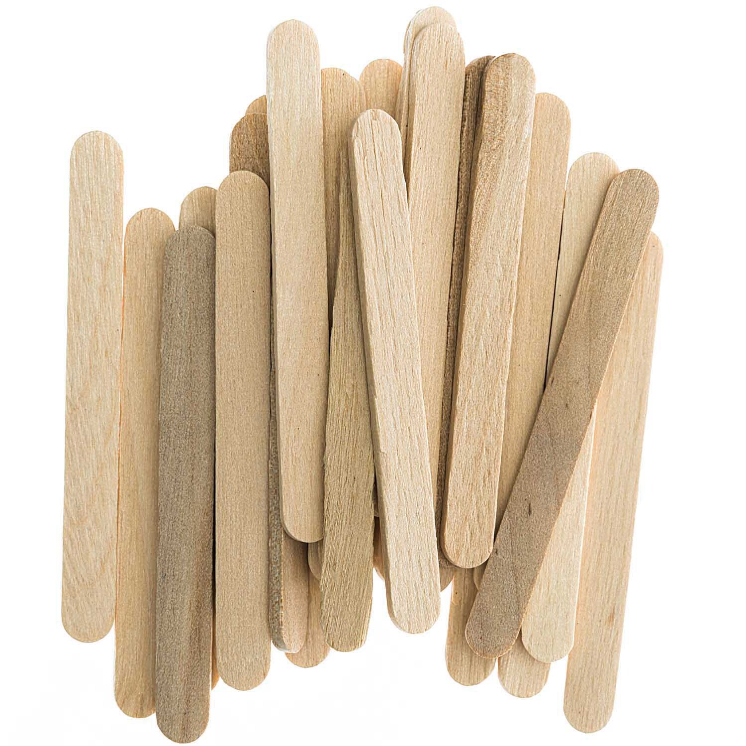 Mini-Bastelholzstiele aus hellem Holz, 5,5 x 0,5 cm, 100 Stück von Rico Design, ideal für kreative Projekte.