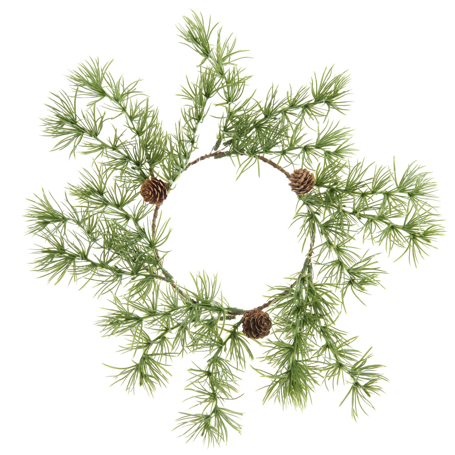 Lärchenkranz mit Zapfen, Ø40cm, von Rico Design. Grüner Kranz mit natürlichen Zapfen, ideal für Dekorationen.