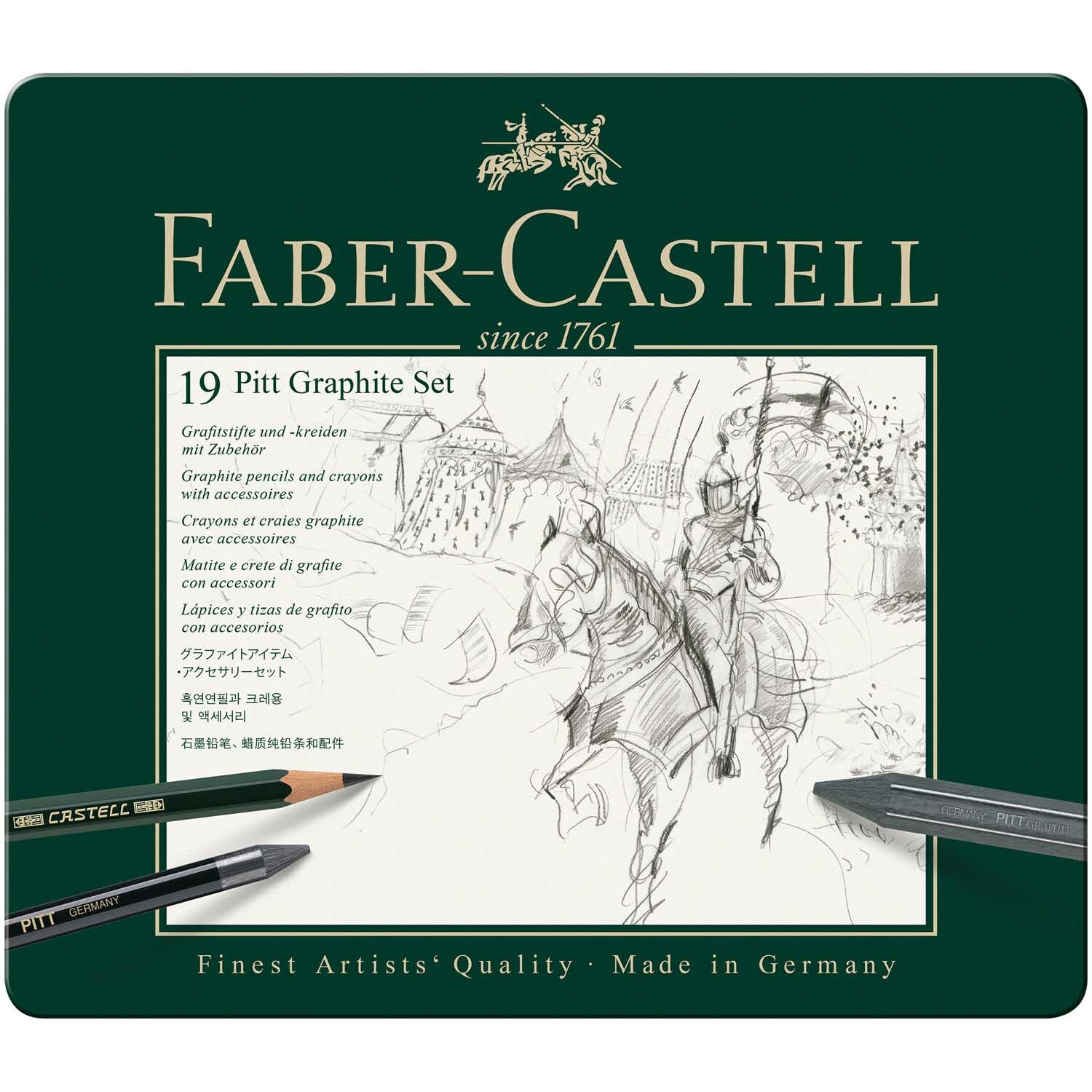 Pitt Graphite Zeichenset medium 19-teilig von Faber-Castell 