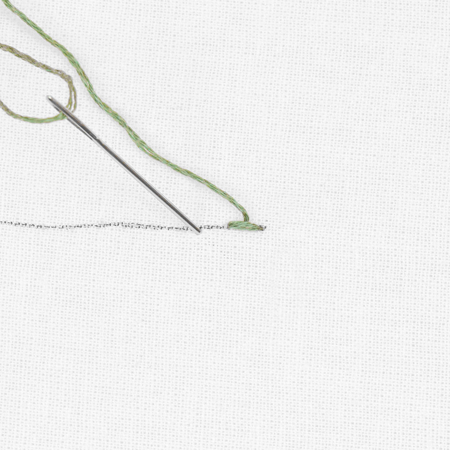 Schritt 5 in der Stickanleitung für einen Stielstich